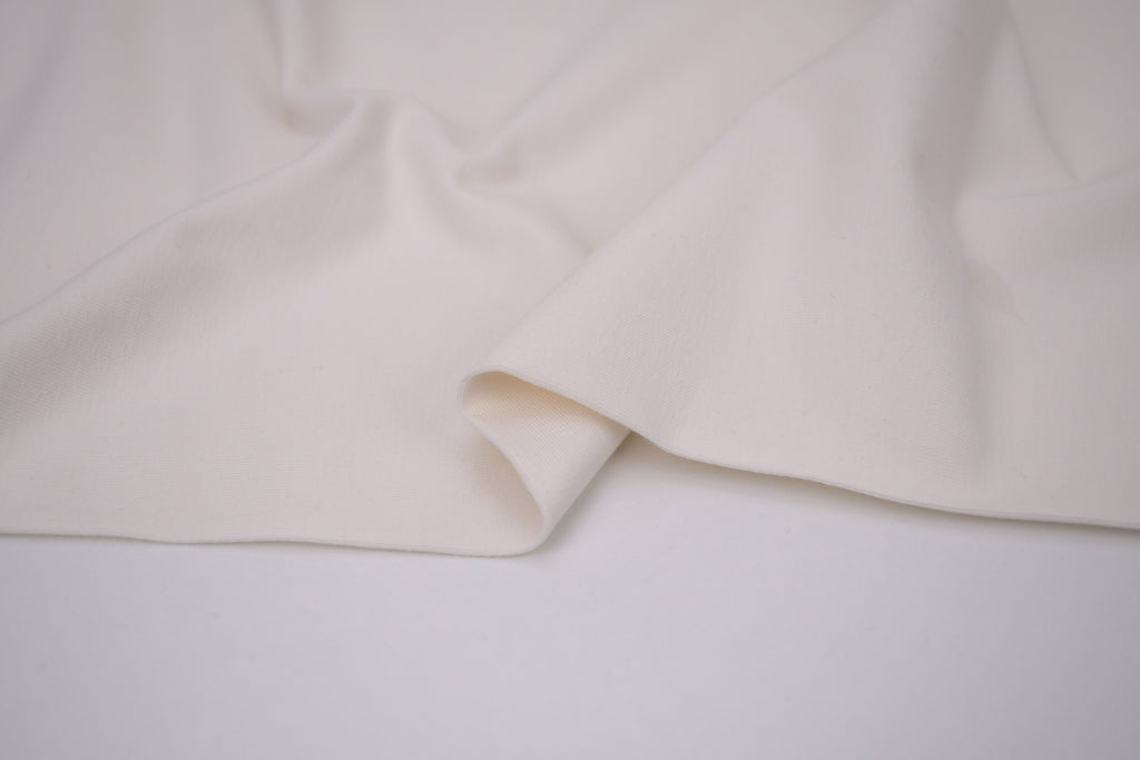 Single Jersey Knit Cotton Spandex Fabric - Natural