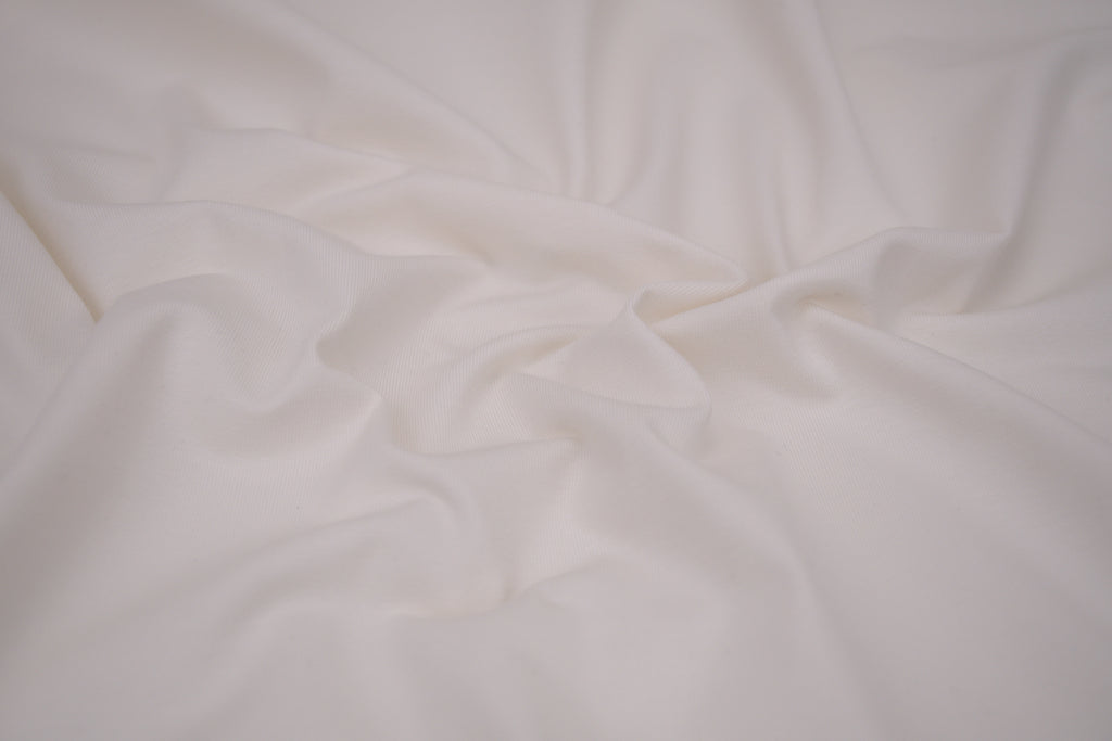 Single Jersey Knit Cotton Spandex Fabric - Natural