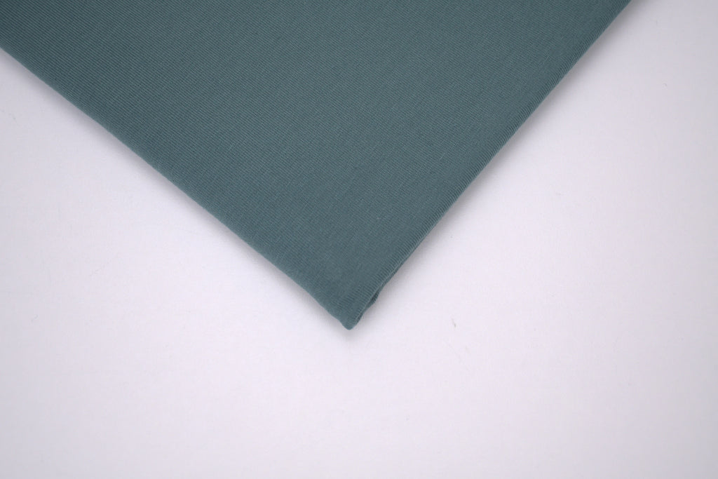 Single Jersey Knit Cotton Spandex Fabric - Soft Teal