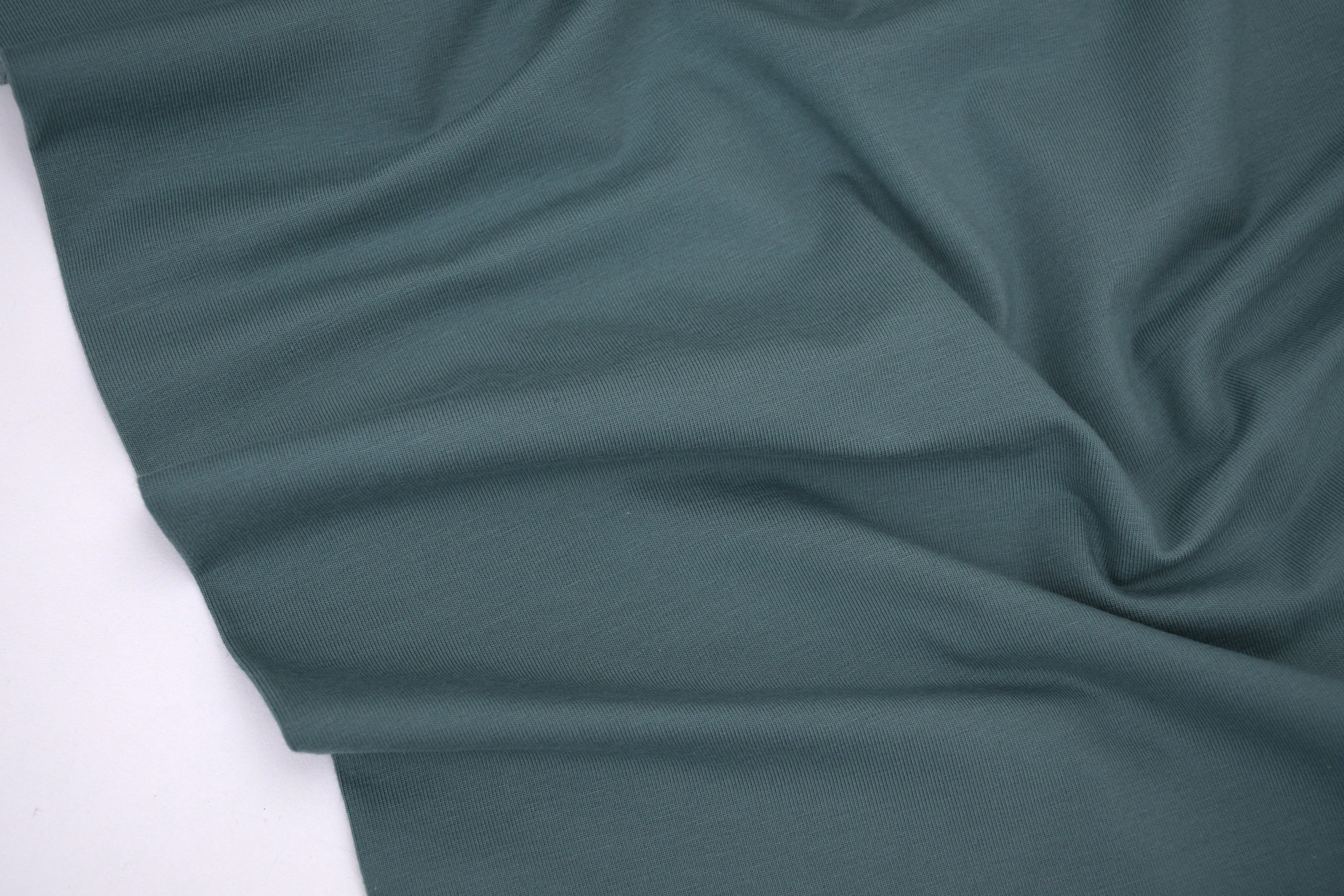 Single Jersey Knit Cotton Spandex Fabric - Soft Teal