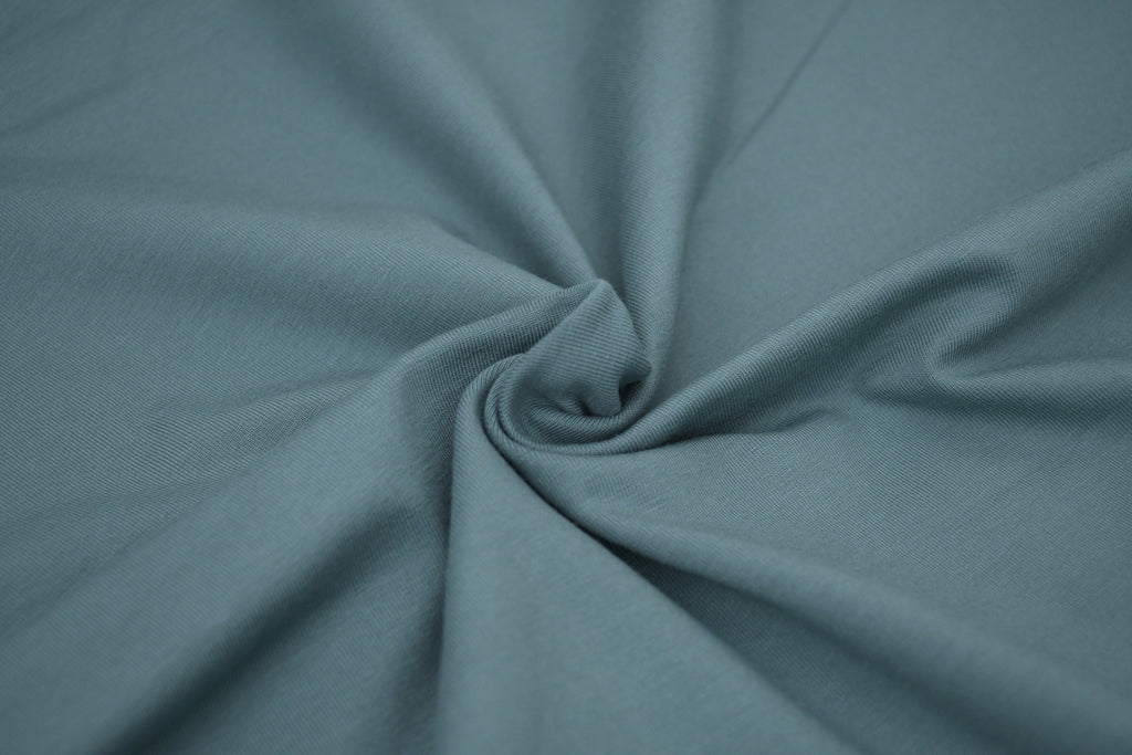 Single Jersey Knit Cotton Spandex Fabric - Soft Teal