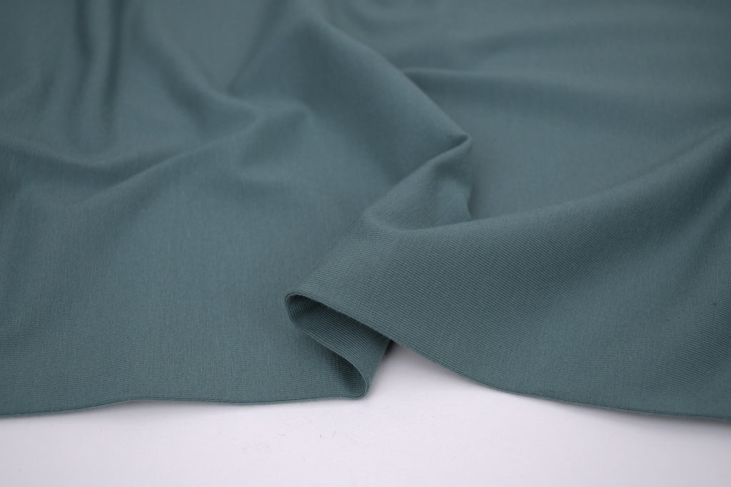 Single Jersey Knit Cotton Spandex Fabric - Soft Teal