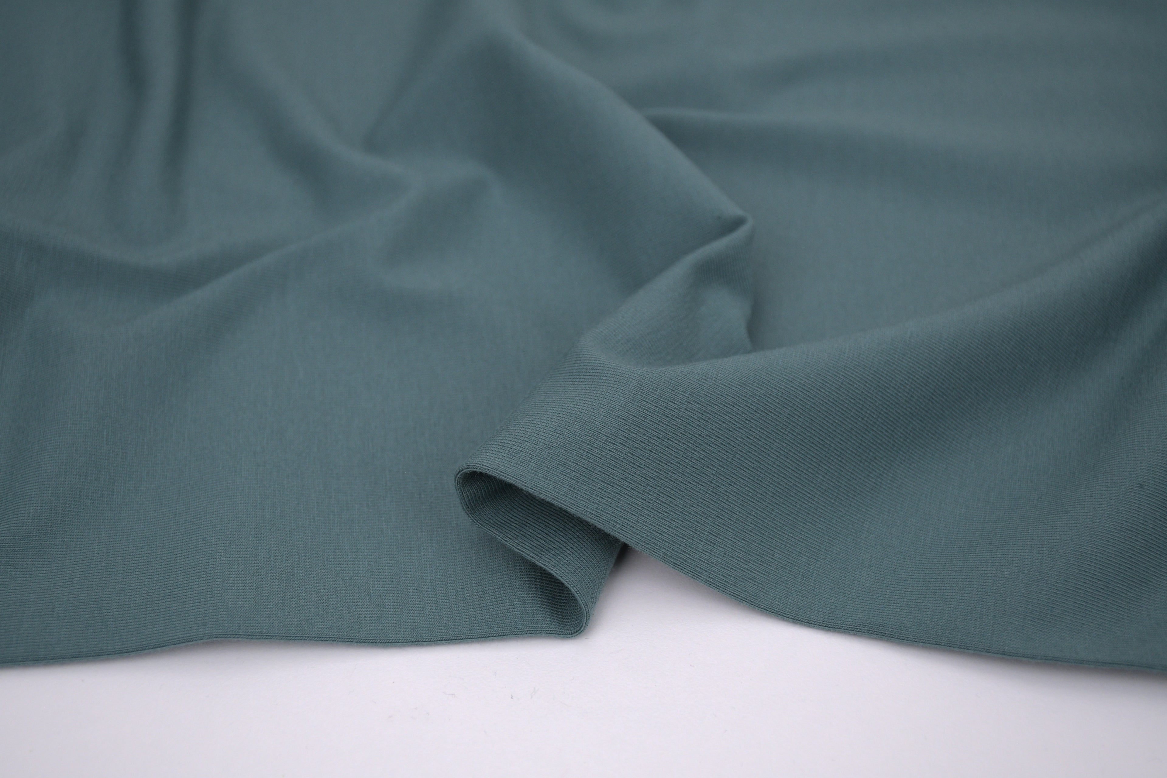 Single Jersey Knit Cotton Spandex Fabric - Soft Teal