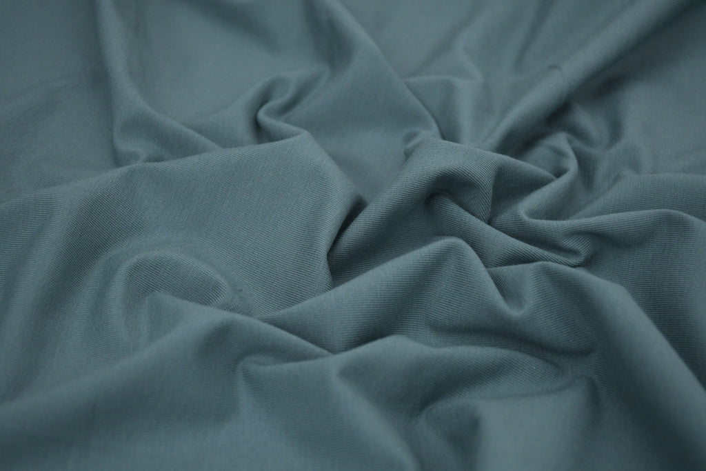 Single Jersey Knit Cotton Spandex Fabric - Soft Teal