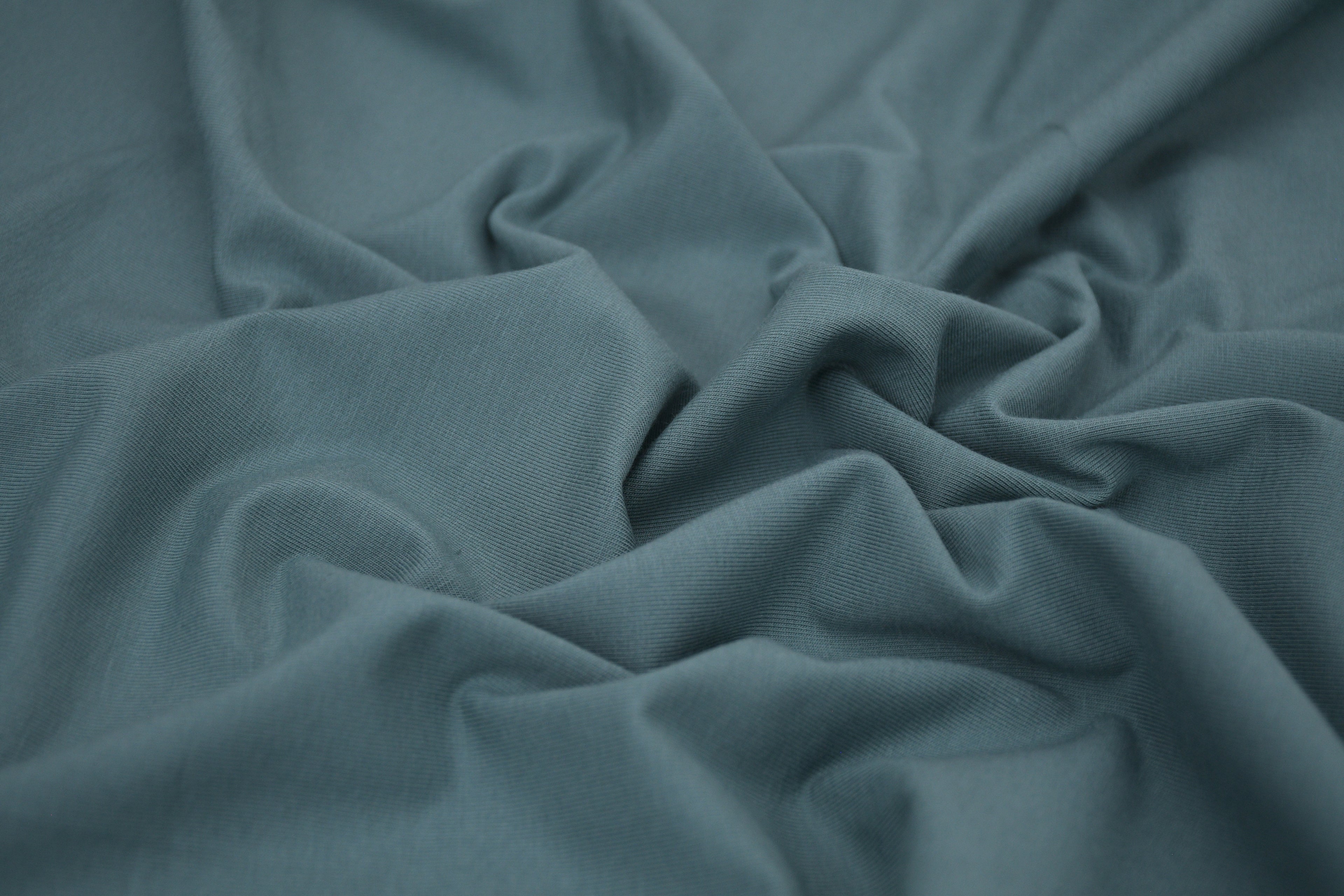 Single Jersey Knit Cotton Spandex Fabric - Soft Teal