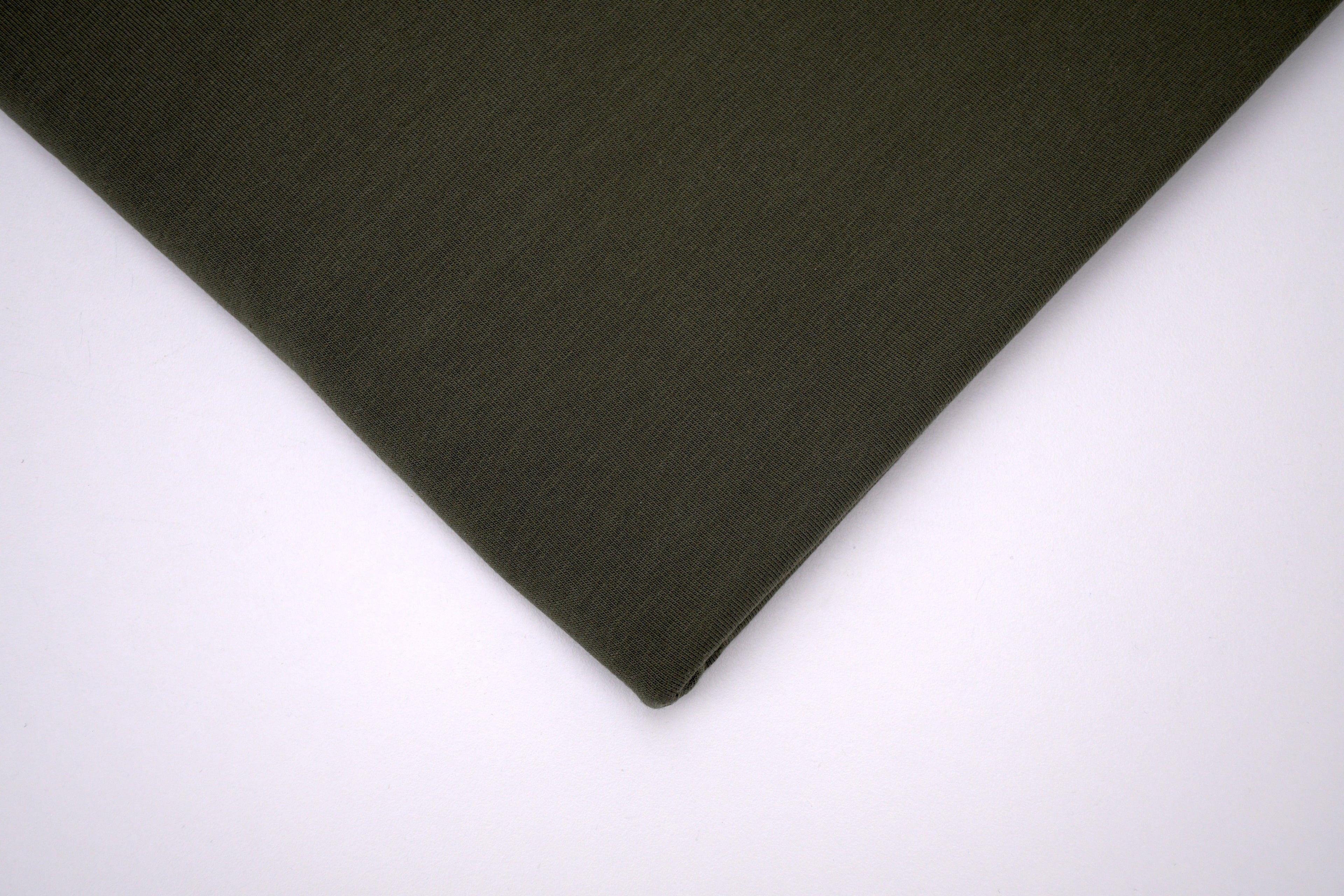 Single Jersey Knit Cotton Spandex Fabric - Olive