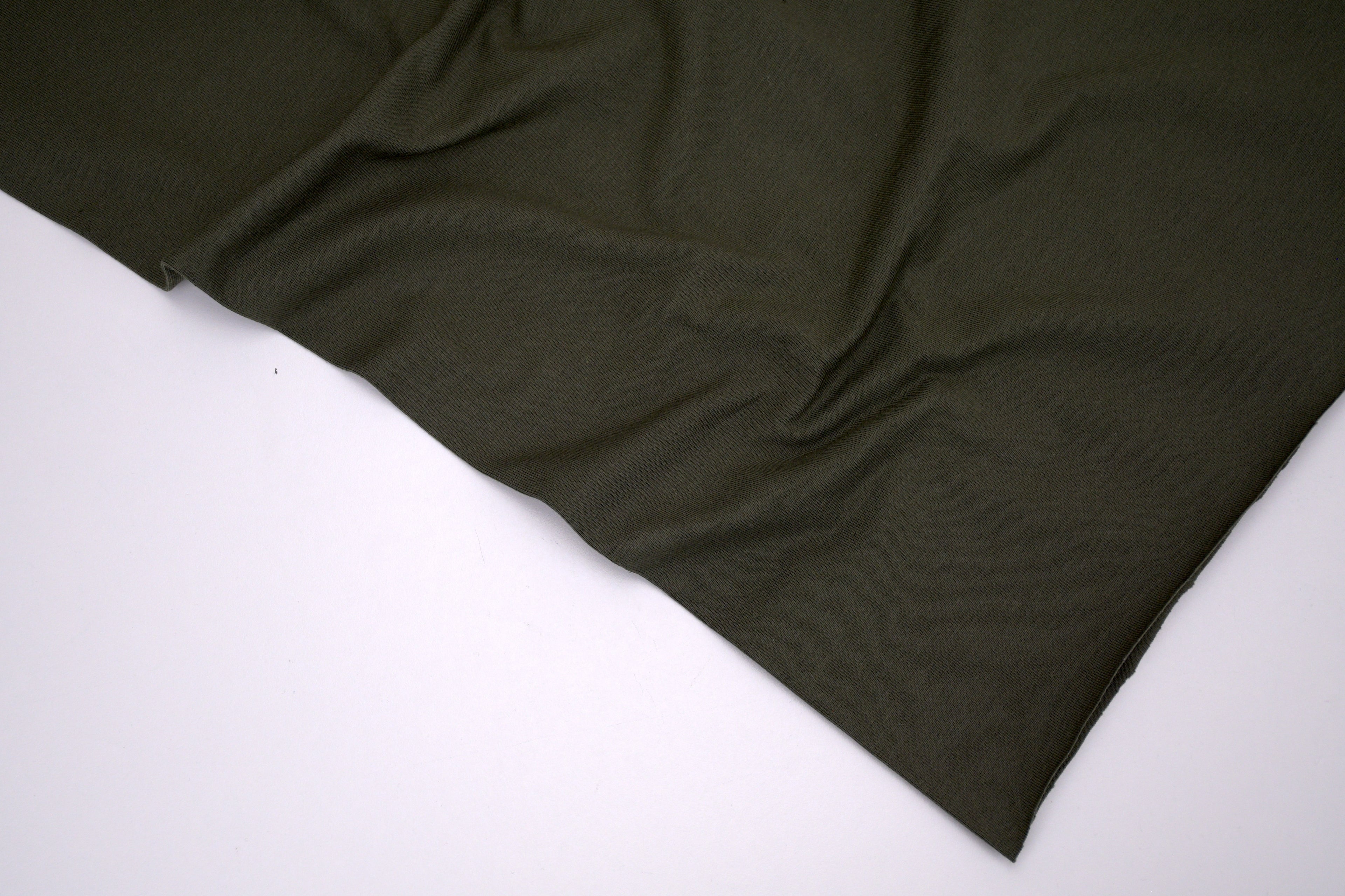 Single Jersey Knit Cotton Spandex Fabric - Olive