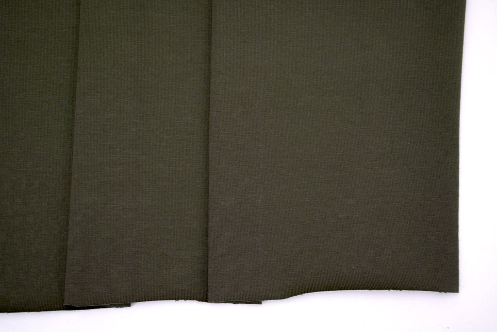 Single Jersey Knit Cotton Spandex Fabric - Olive