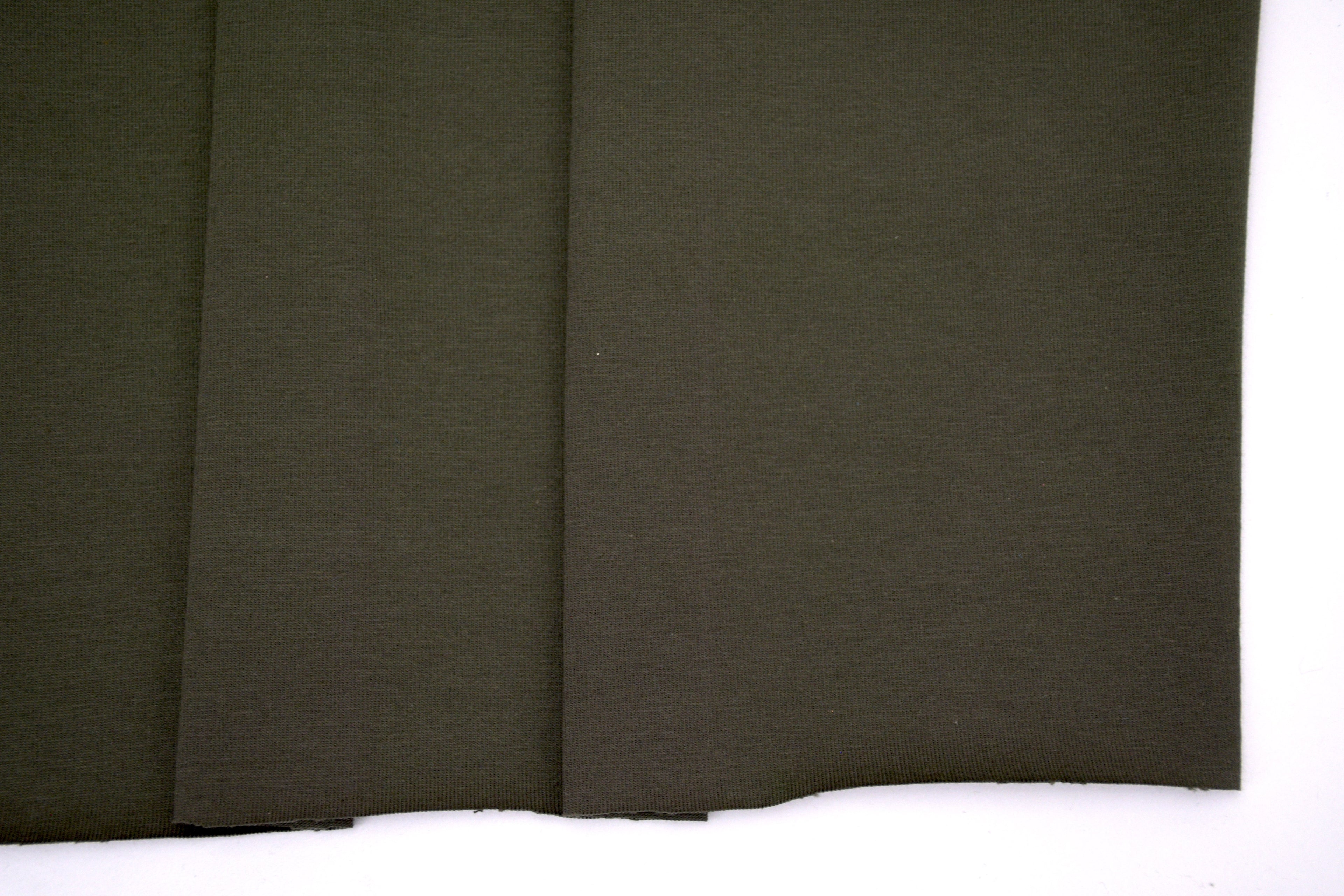 Single Jersey Knit Cotton Spandex Fabric - Olive