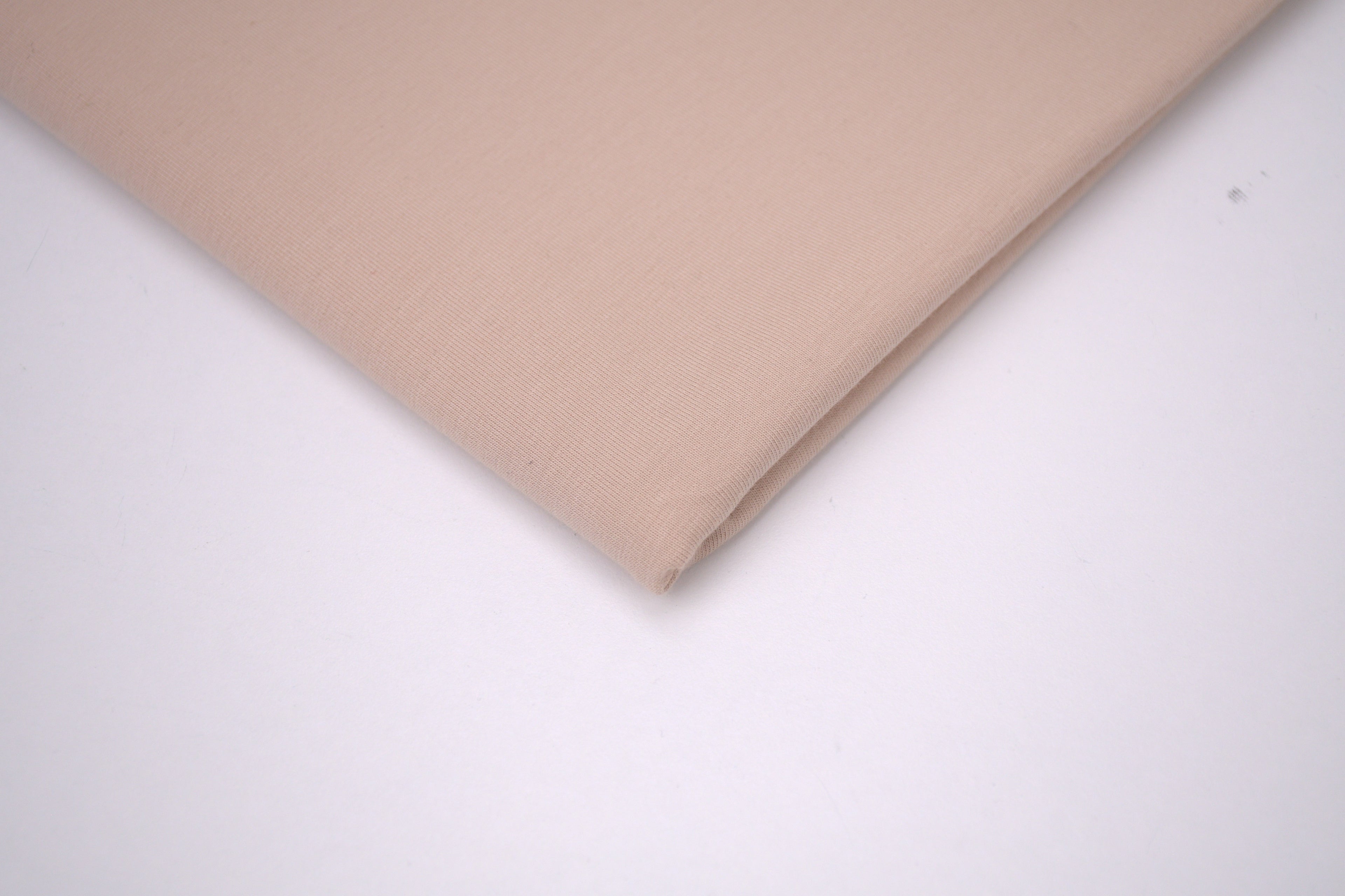 Single Jersey Knit Cotton Spandex Fabric - Almond