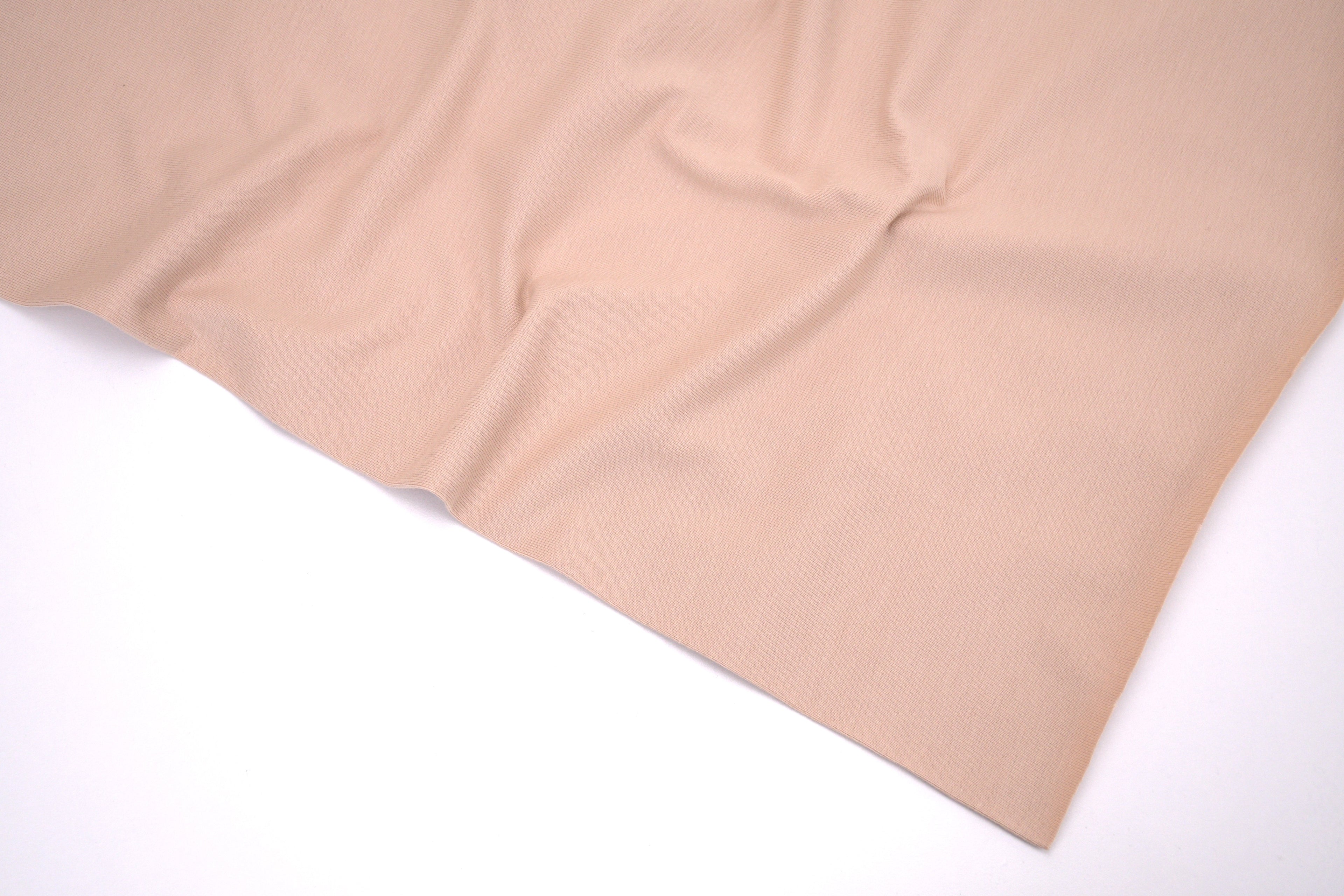Single Jersey Knit Cotton Spandex Fabric - Almond