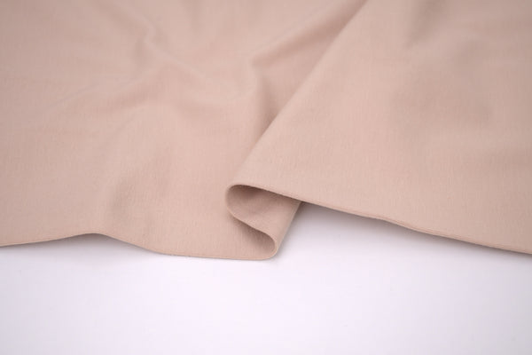 Single Jersey Knit Cotton Spandex Fabric - Almond