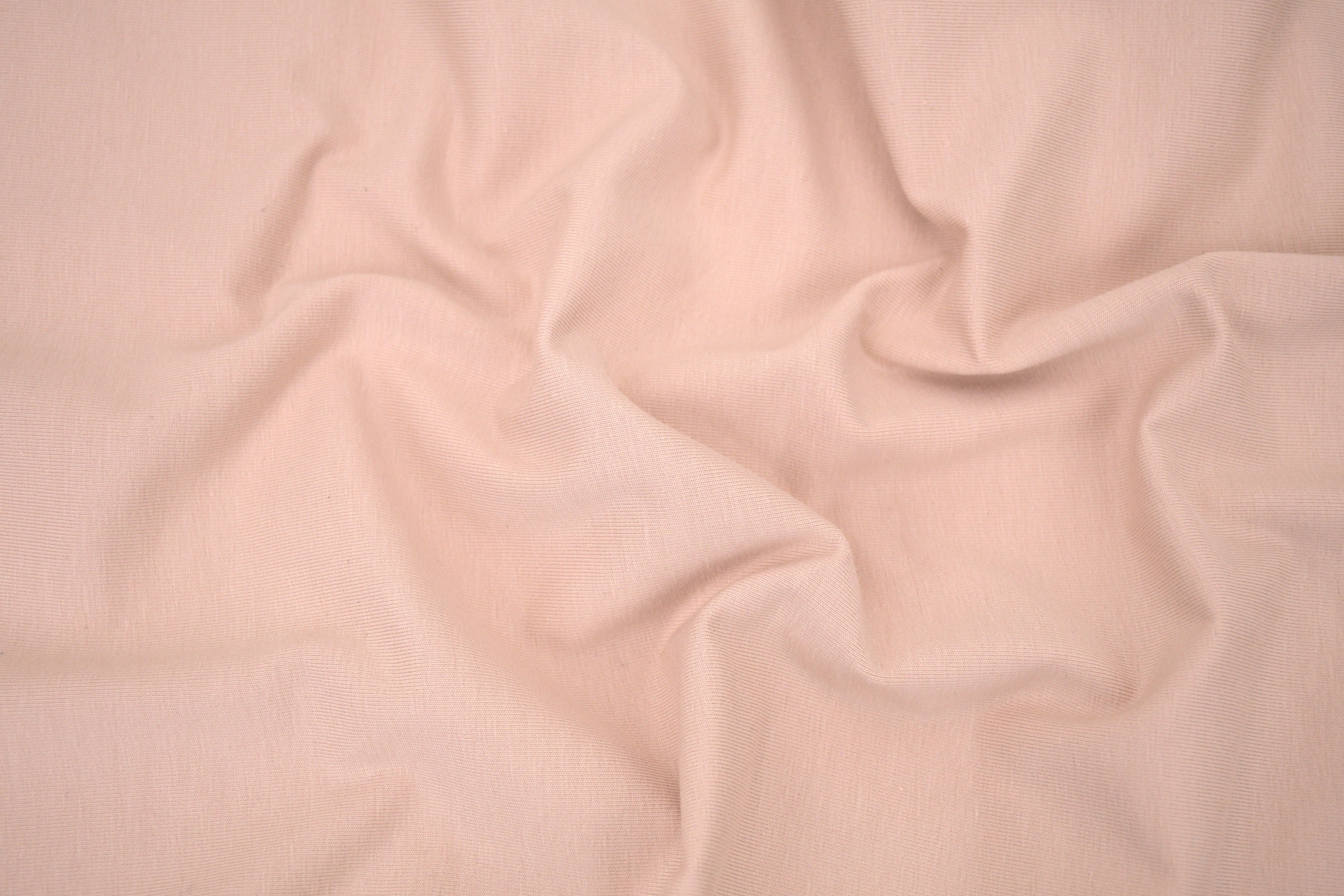 Single Jersey Knit Cotton Spandex Fabric - Almond