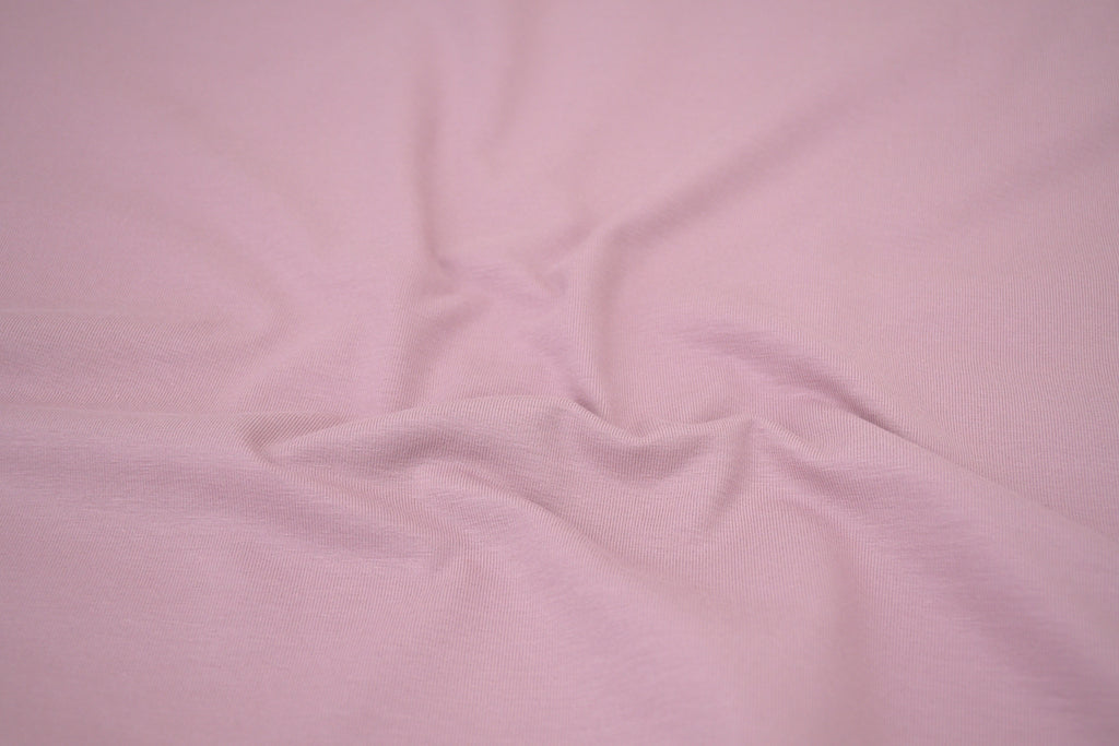 Single Jersey Knit Cotton Spandex Fabric - Dust Pink