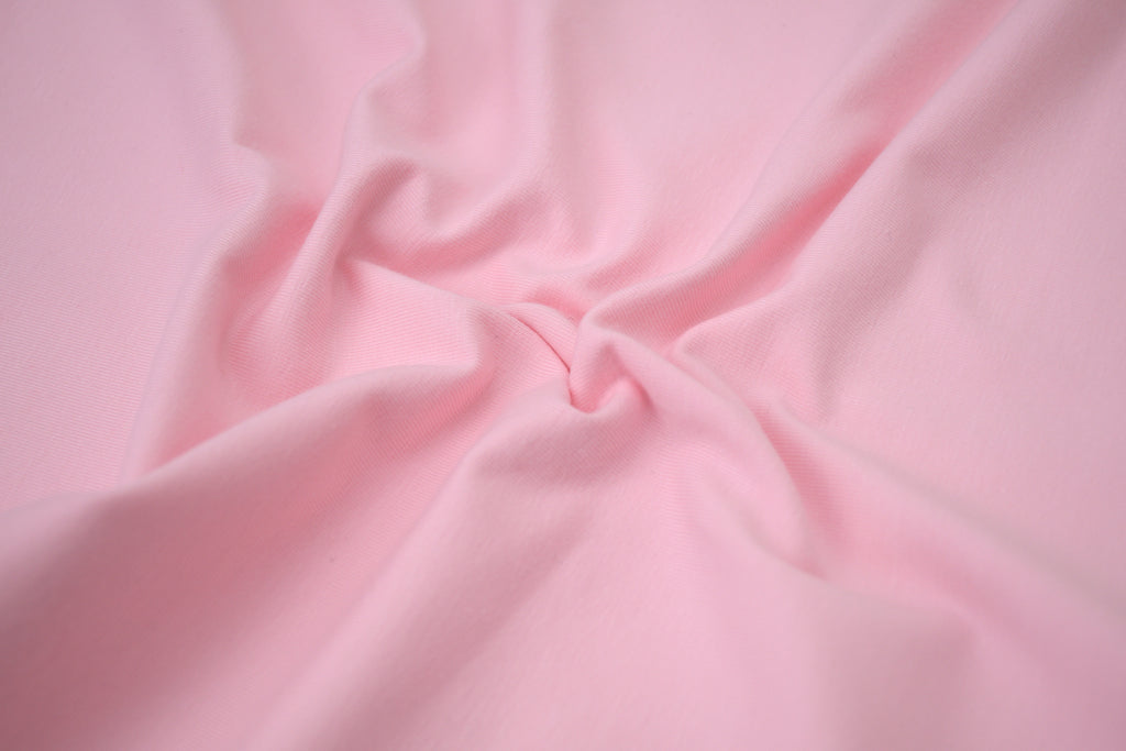 Single Jersey Knit Cotton Spandex Fabric - Baby Pink