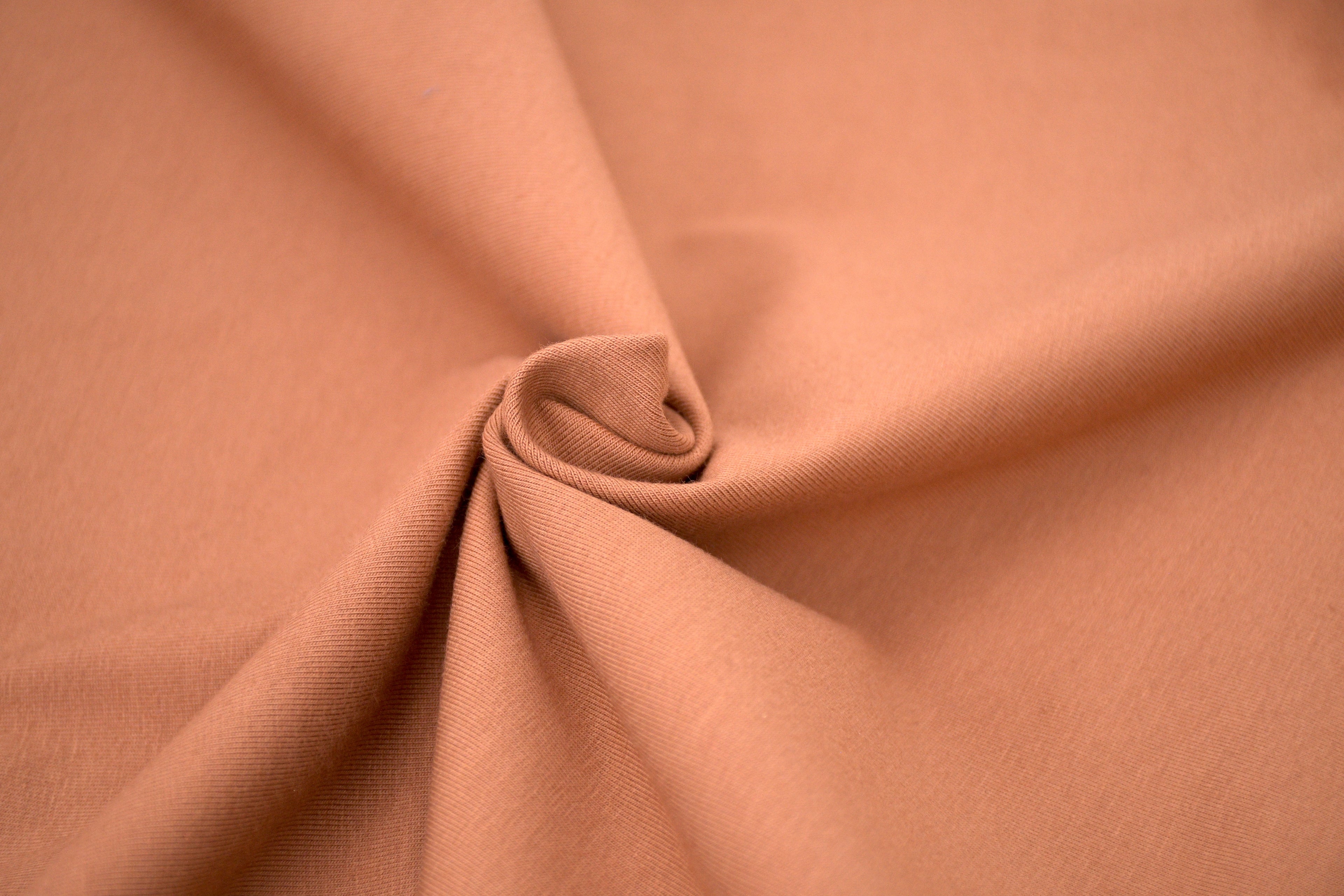 Single Jersey Knit Cotton Spandex Fabric - Toffee