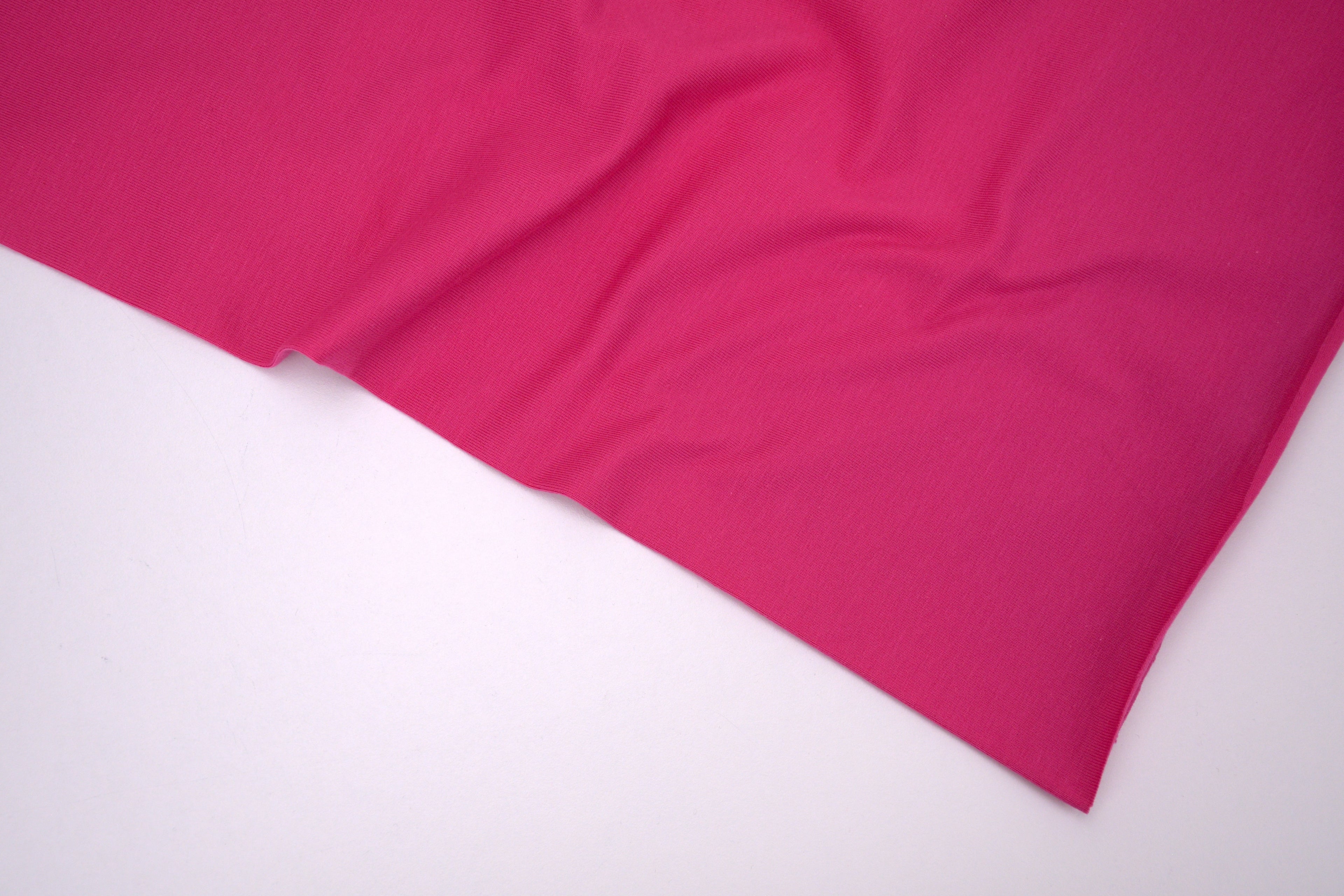 Single Jersey Knit Cotton Spandex Fabric - Electric Pink