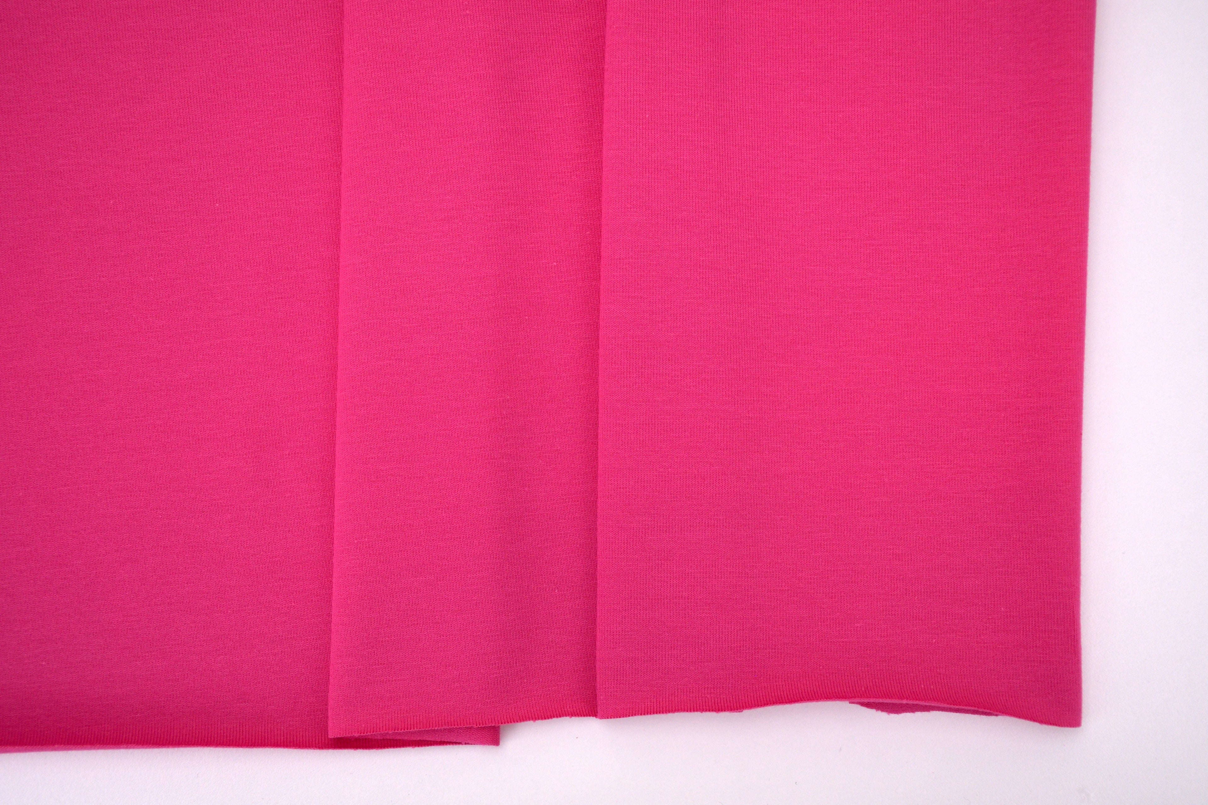 Single Jersey Knit Cotton Spandex Fabric - Electric Pink