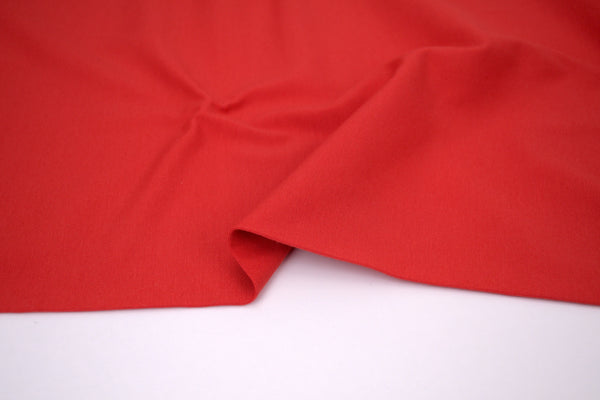 Single Jersey Knit Cotton Spandex Fabric - Bright Red