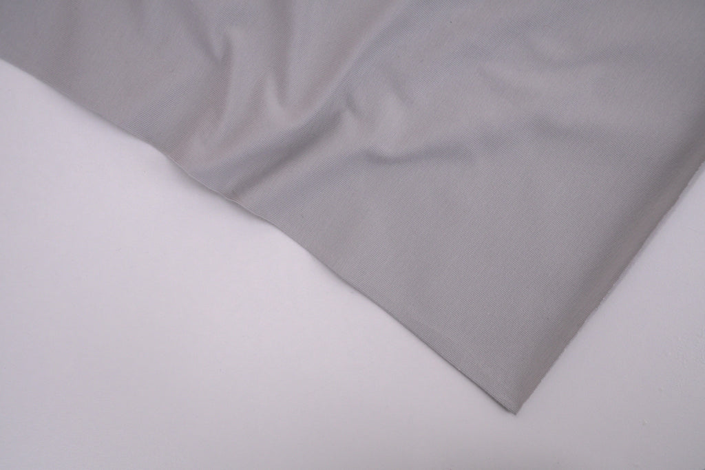 Single Jersey Knit Cotton Spandex Fabric - Grey