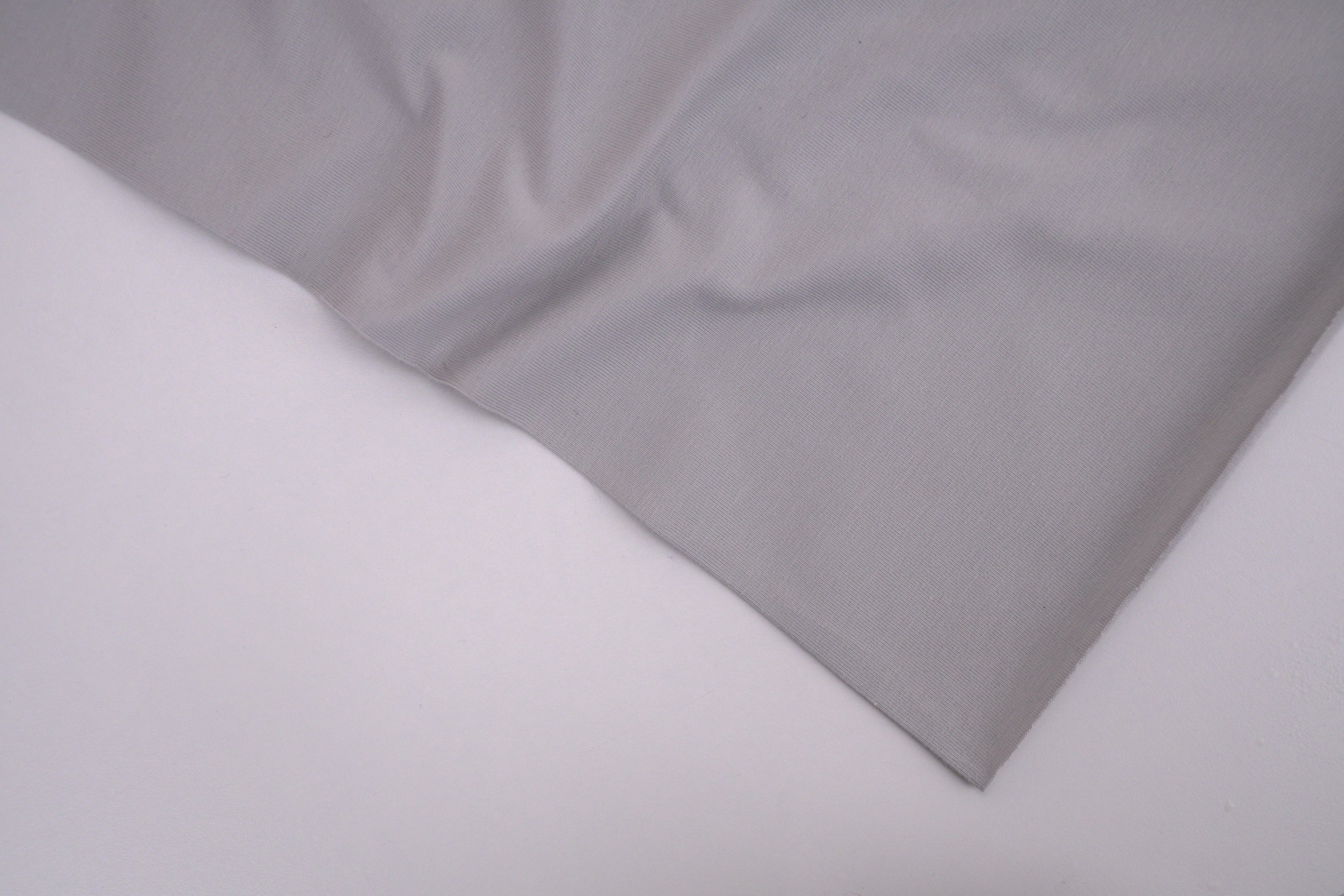 Single Jersey Knit Cotton Spandex Fabric - Grey
