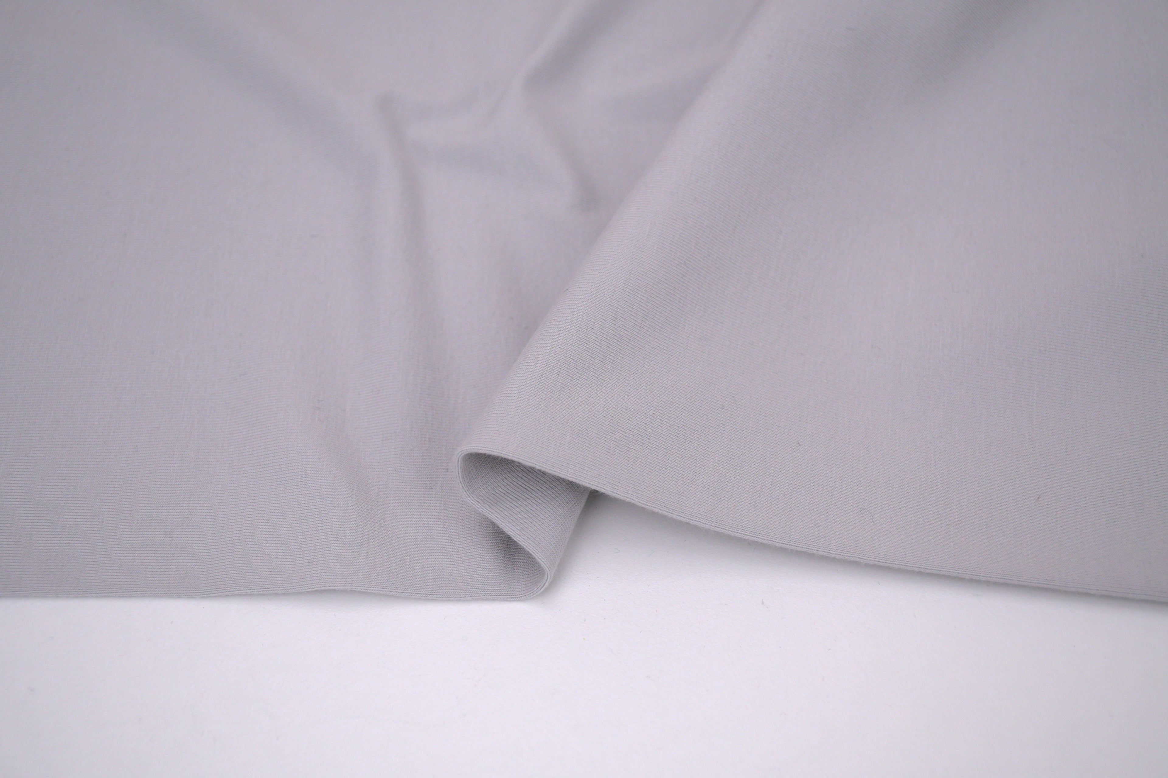 Single Jersey Knit Cotton Spandex Fabric - Grey