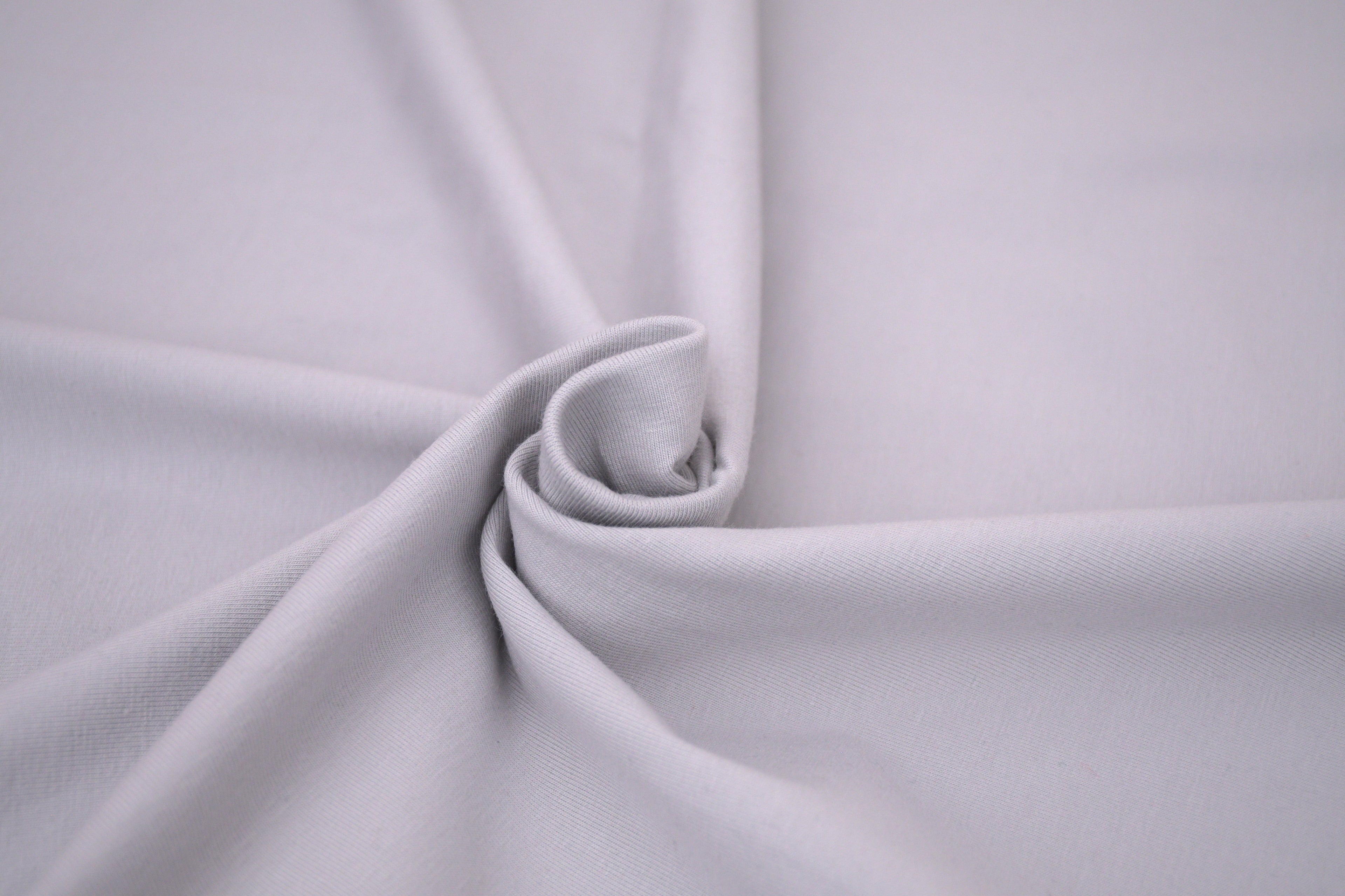 Single Jersey Knit Cotton Spandex Fabric - Grey