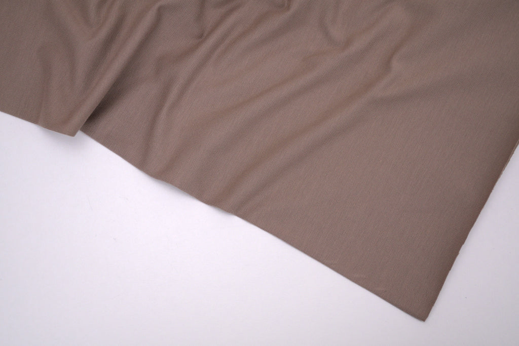 Single Jersey Knit Cotton Spandex Fabric - Smoky Brown