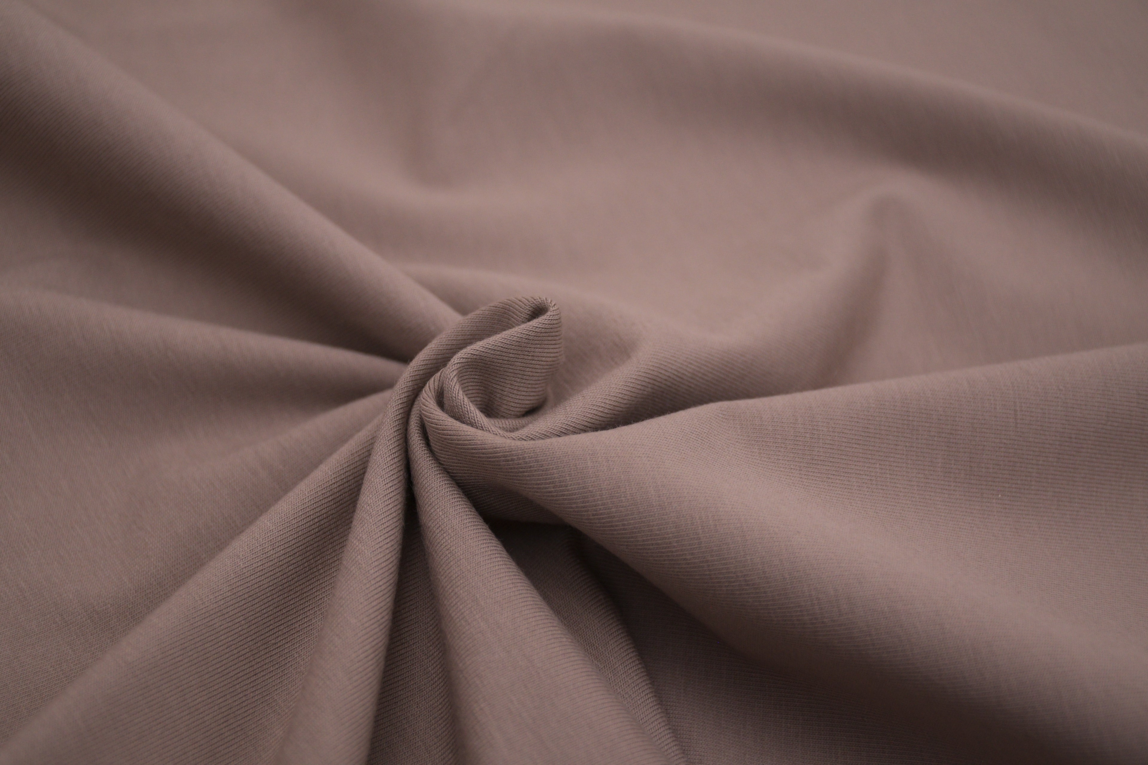 Single Jersey Knit Cotton Spandex Fabric - Smoky Brown