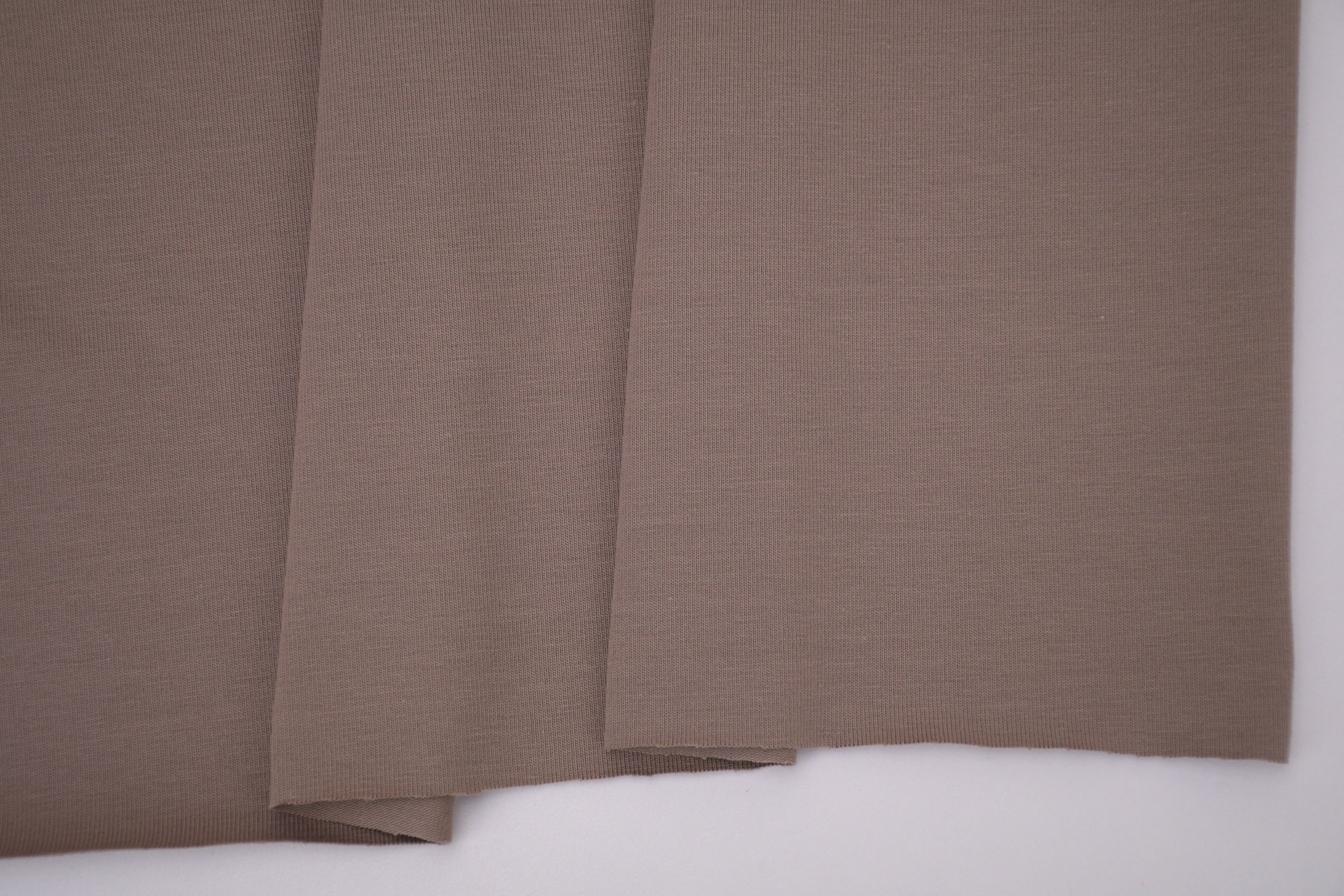 Single Jersey Knit Cotton Spandex Fabric - Smoky Brown