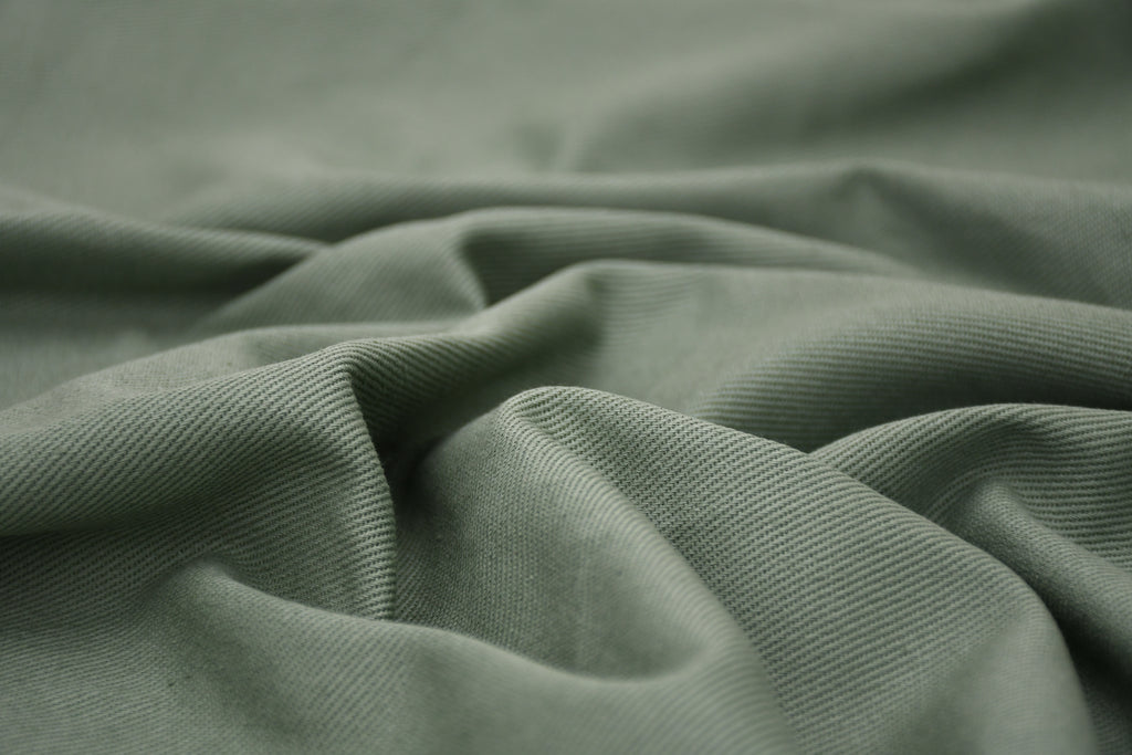 100% Cotton Bull Denim Fabric - Dusty Mint
