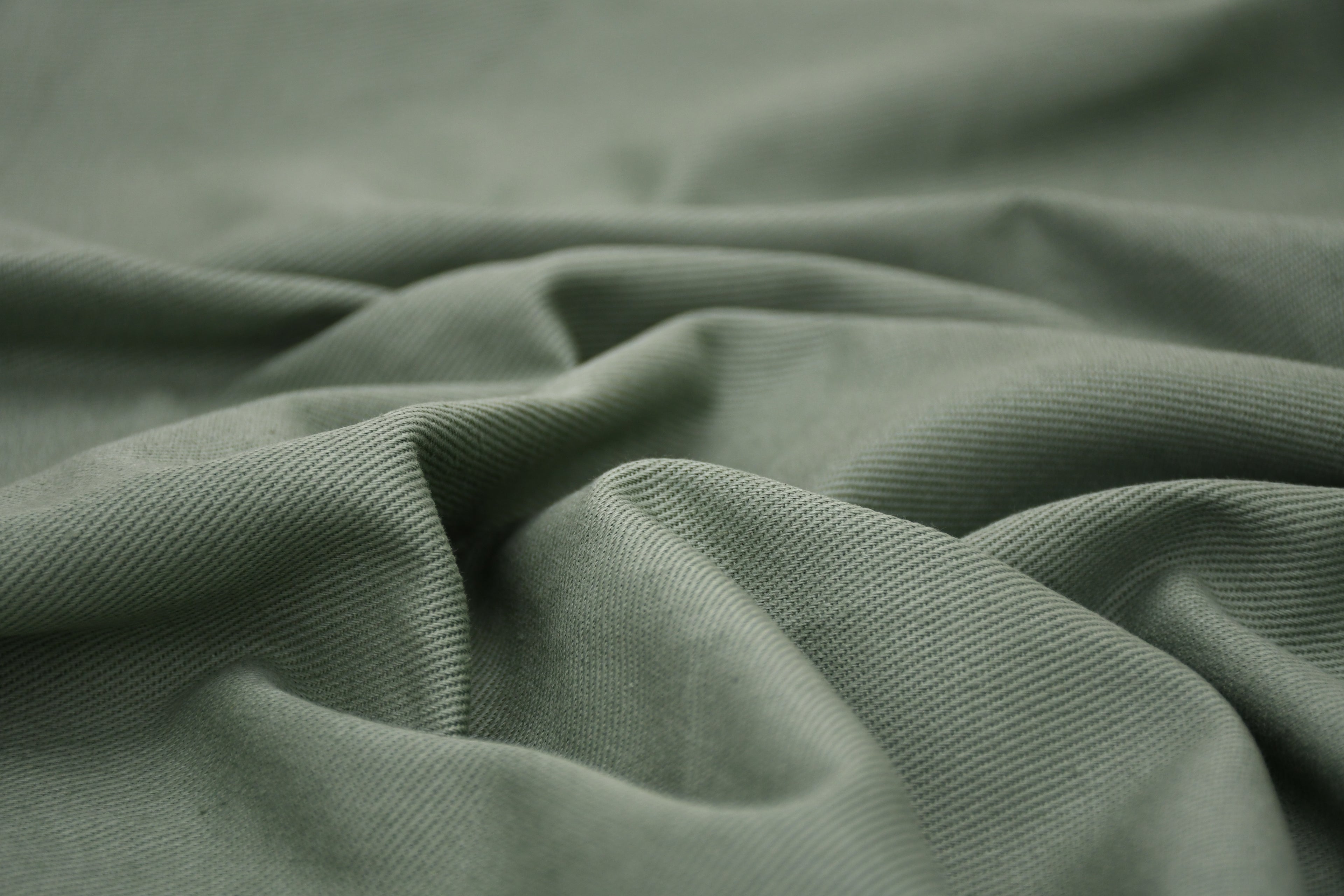 100% Cotton Bull Denim Fabric - Dusty Mint