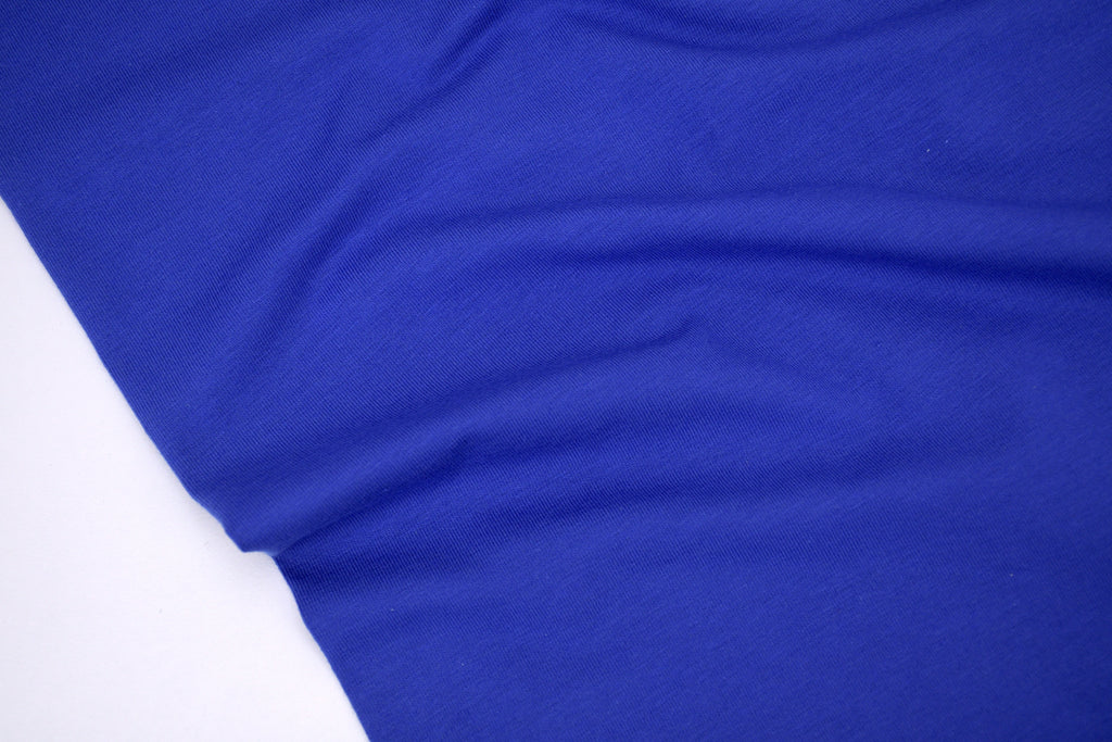 Single Jersey Knit Cotton Spandex Fabric - Royal