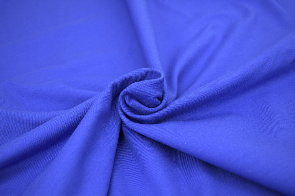 Single Jersey Knit Cotton Spandex Fabric - Royal