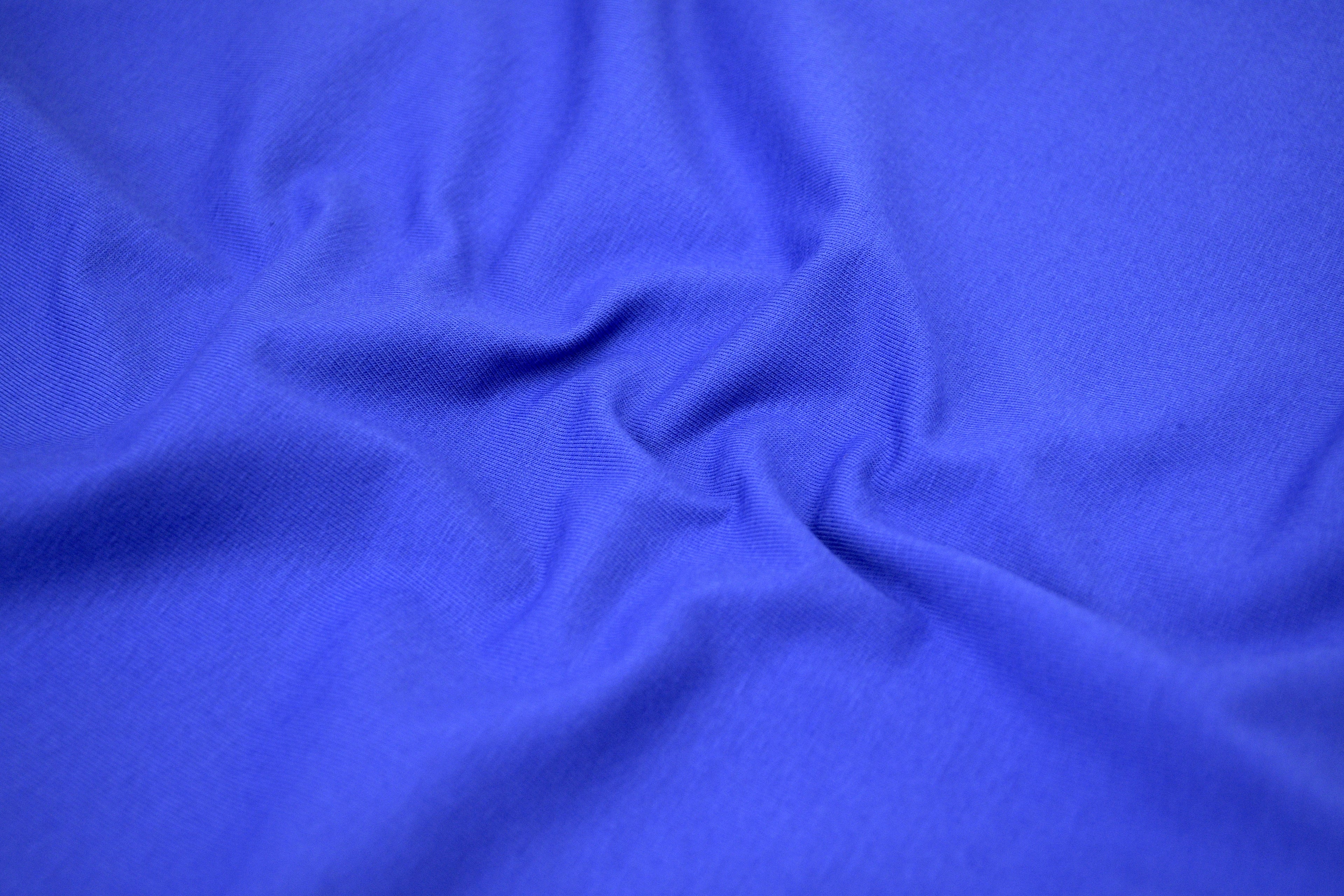 Single Jersey Knit Cotton Spandex Fabric - Royal