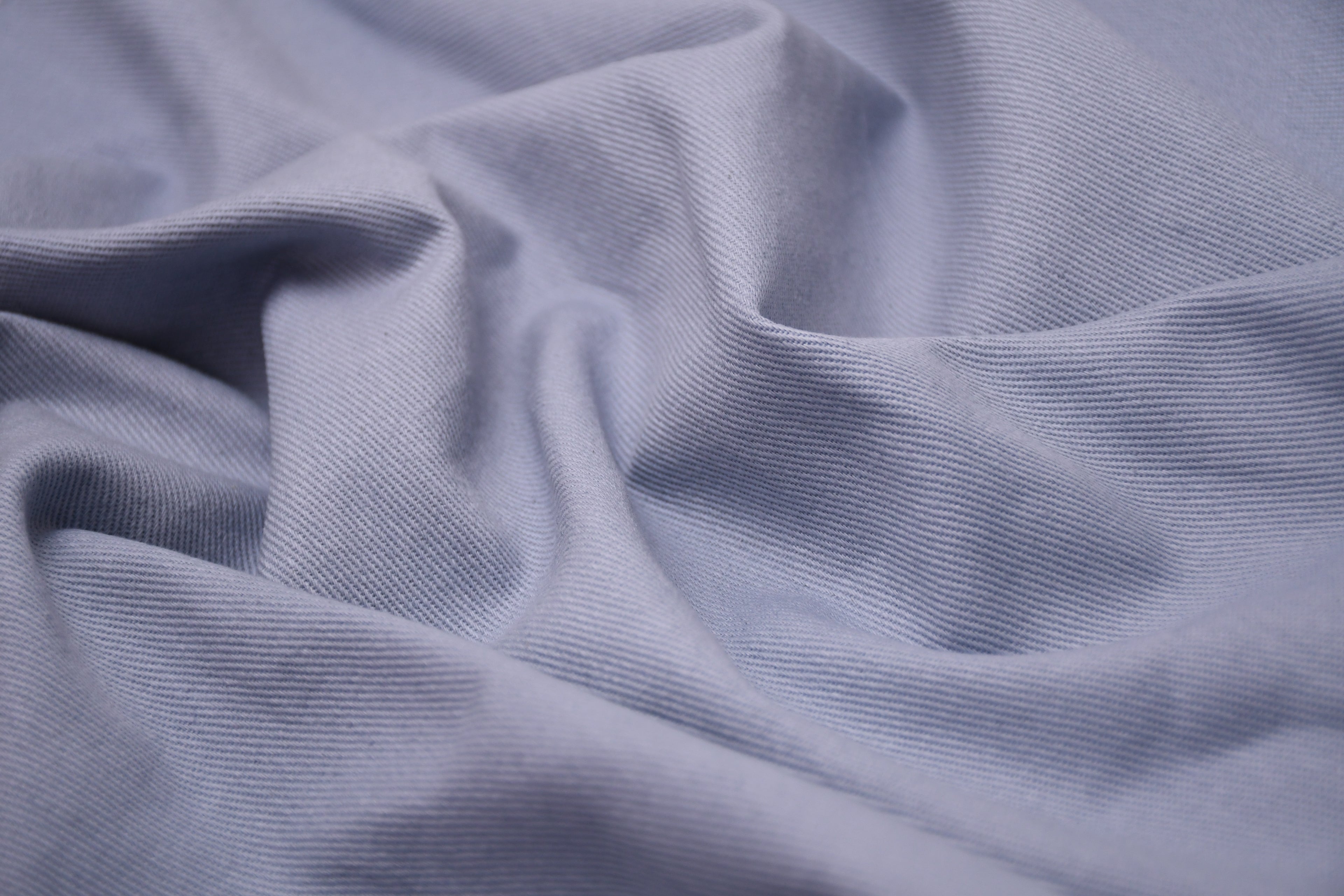 100% Cotton Bull Denim Fabric - Ice Blue