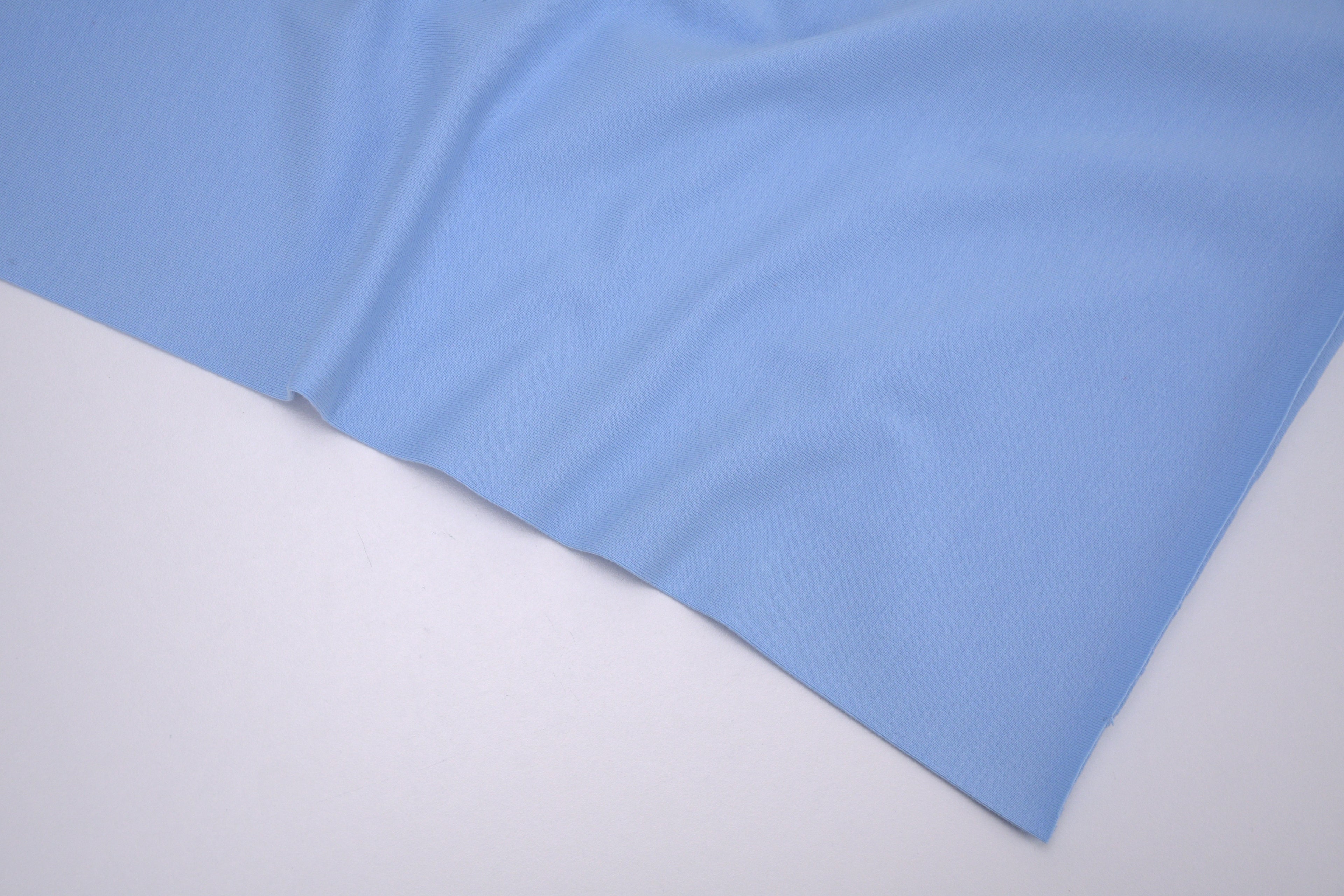 Single Jersey Knit Cotton Spandex Fabric - Sky