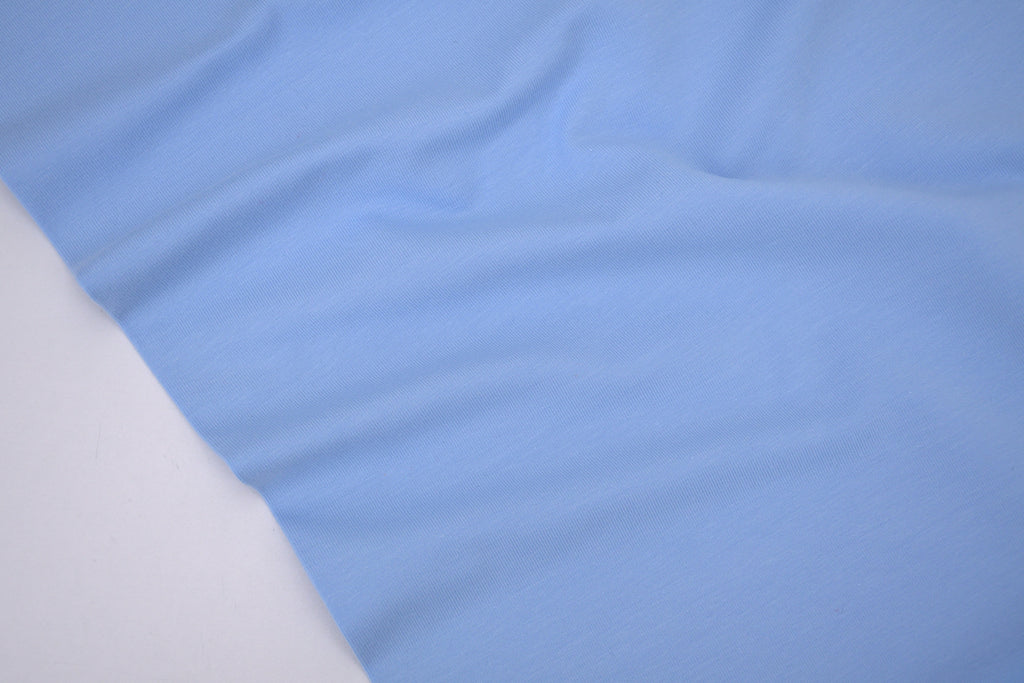 Single Jersey Knit Cotton Spandex Fabric - Sky
