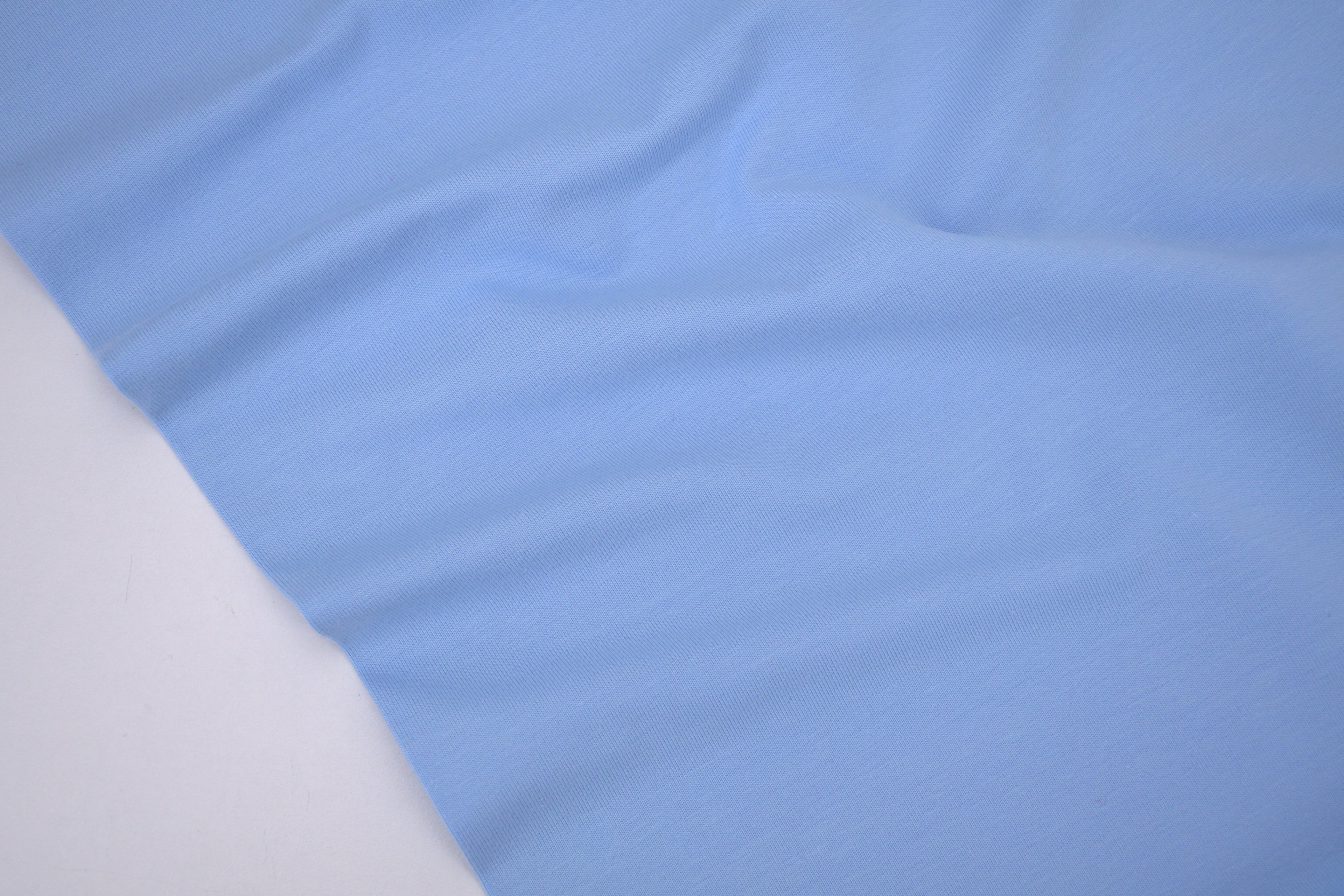 Single Jersey Knit Cotton Spandex Fabric - Sky