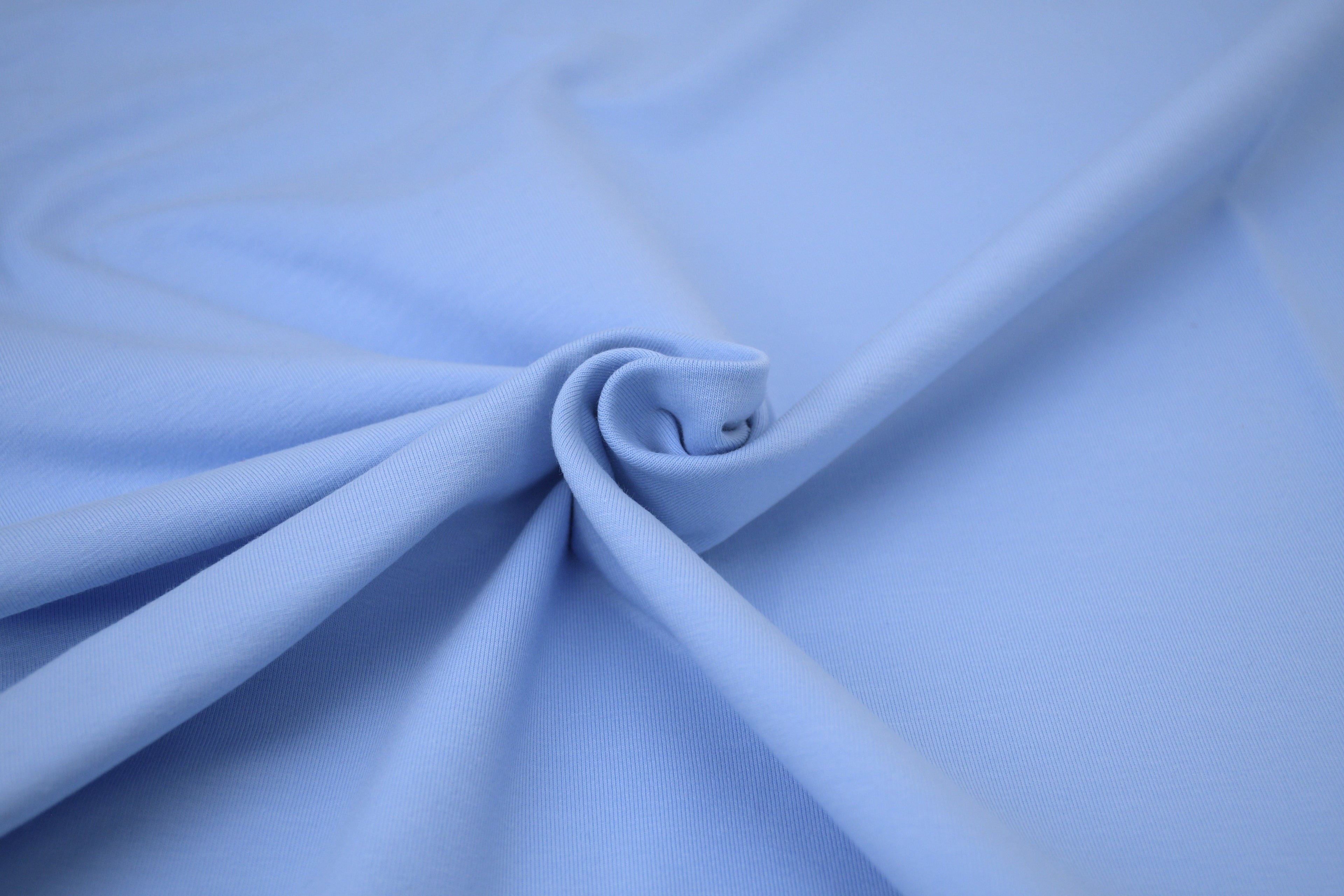 Single Jersey Knit Cotton Spandex Fabric - Sky