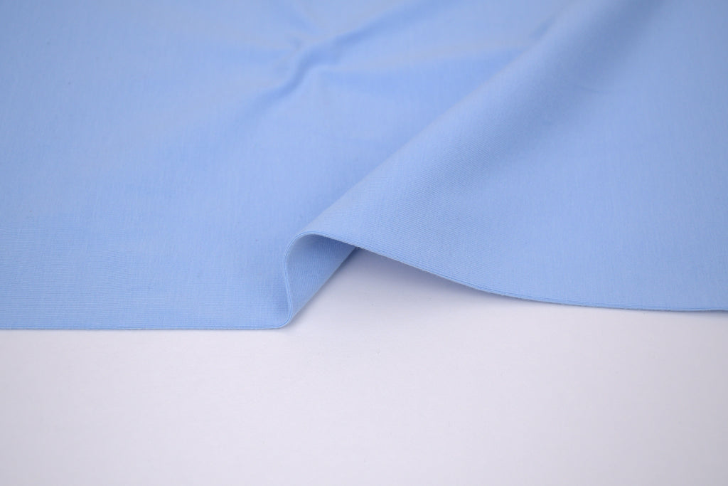 Single Jersey Knit Cotton Spandex Fabric - Sky