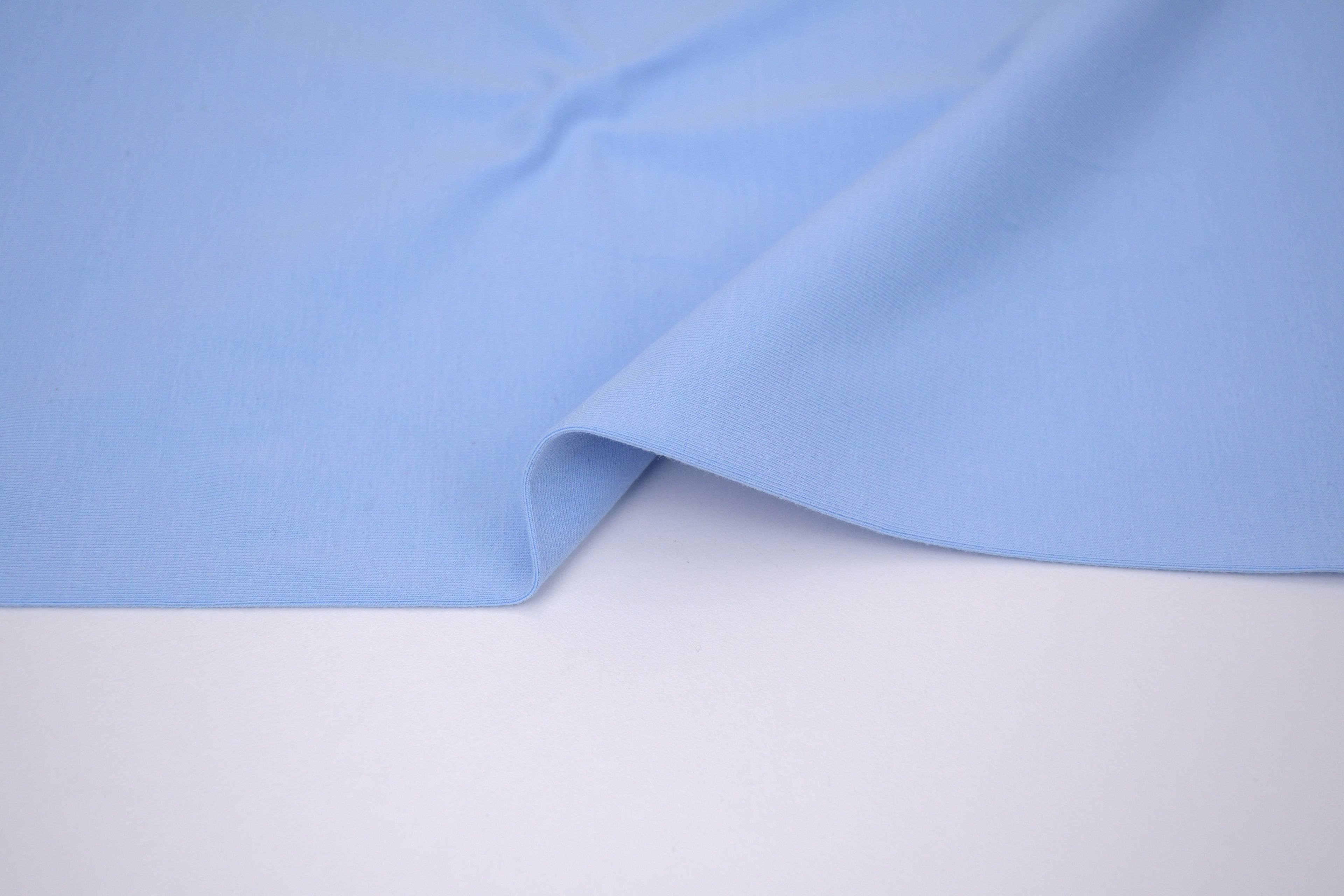 Single Jersey Knit Cotton Spandex Fabric - Sky