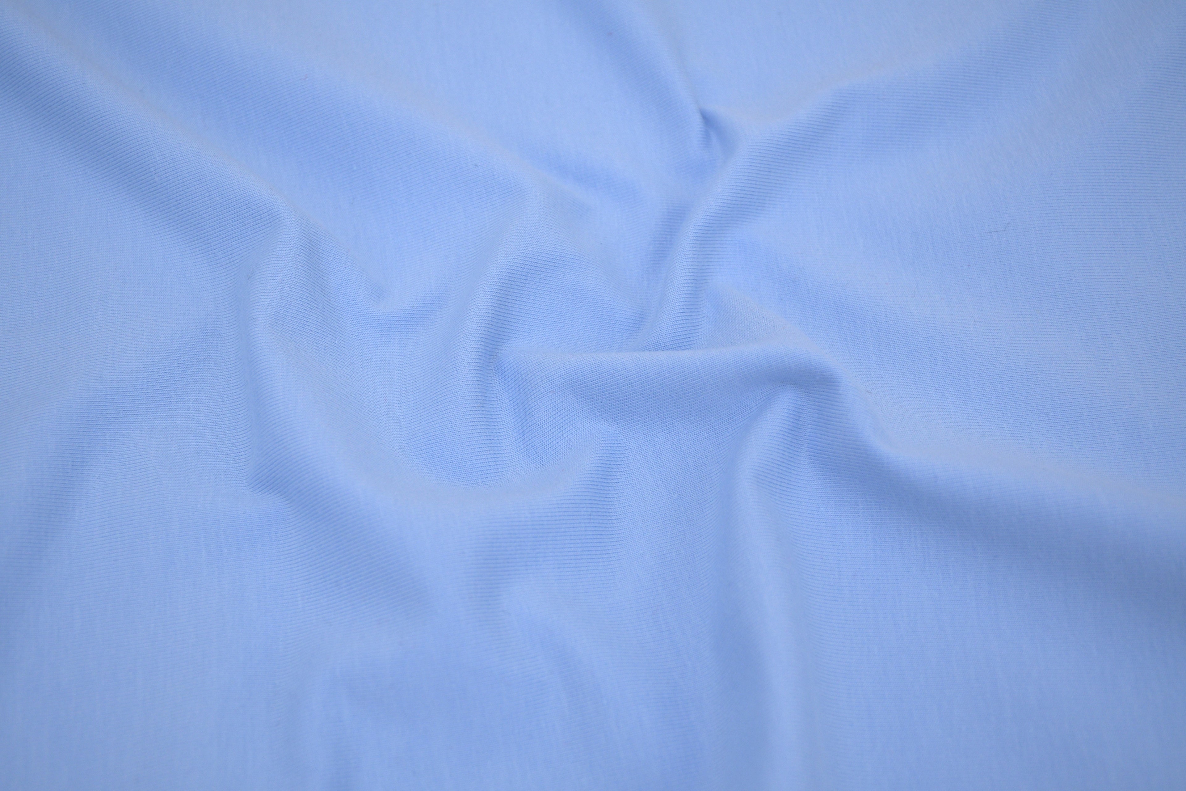Single Jersey Knit Cotton Spandex Fabric - Sky