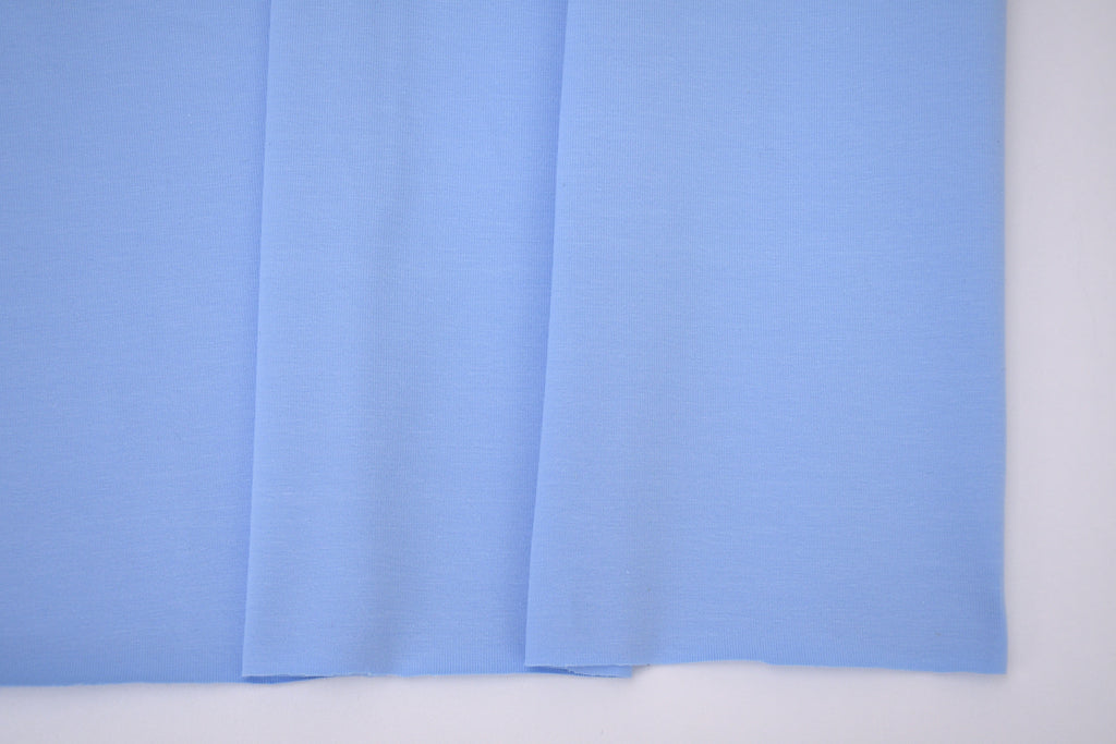 Single Jersey Knit Cotton Spandex Fabric - Sky