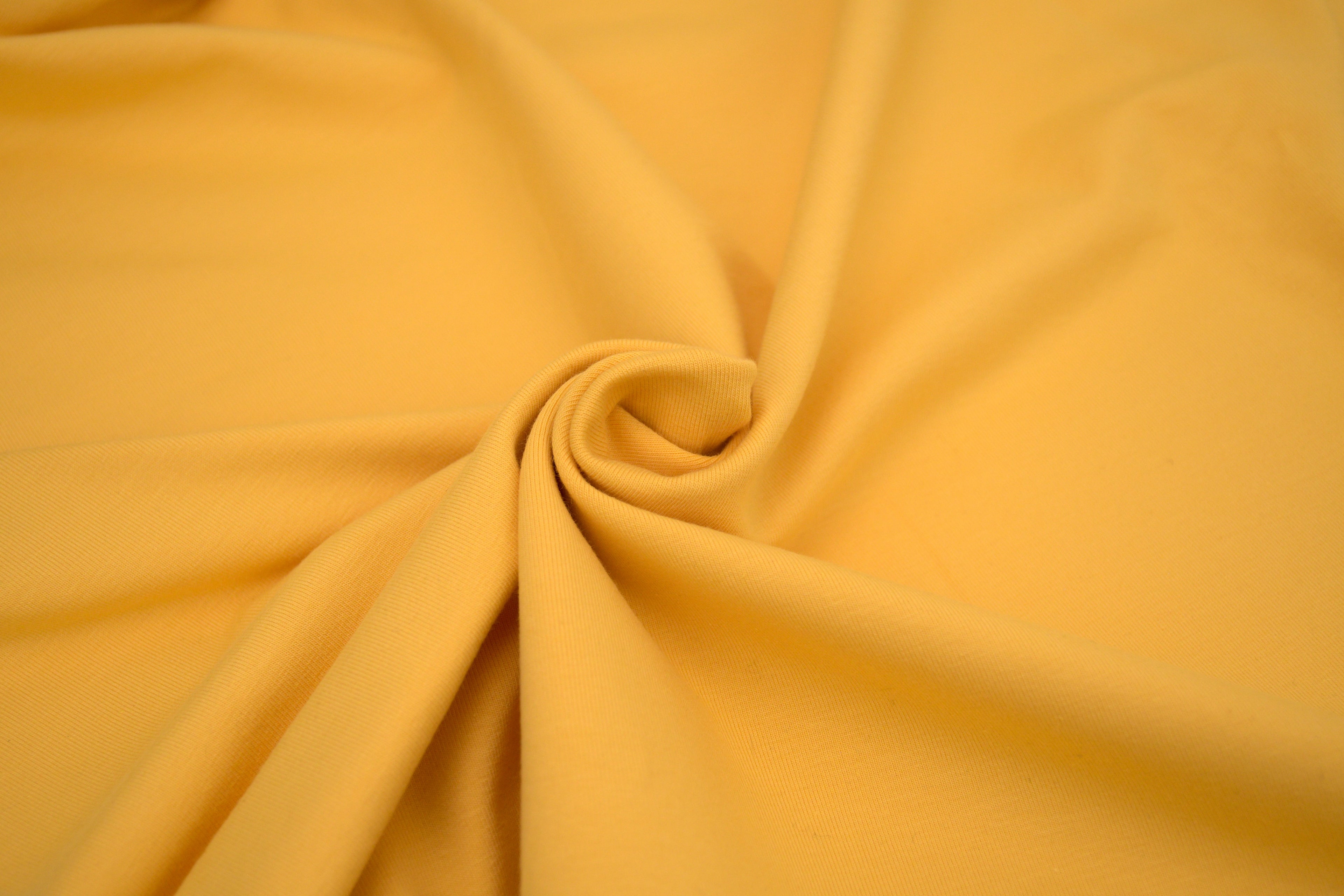 Single Jersey Knit Cotton Spandex Fabric - Bright Yellow