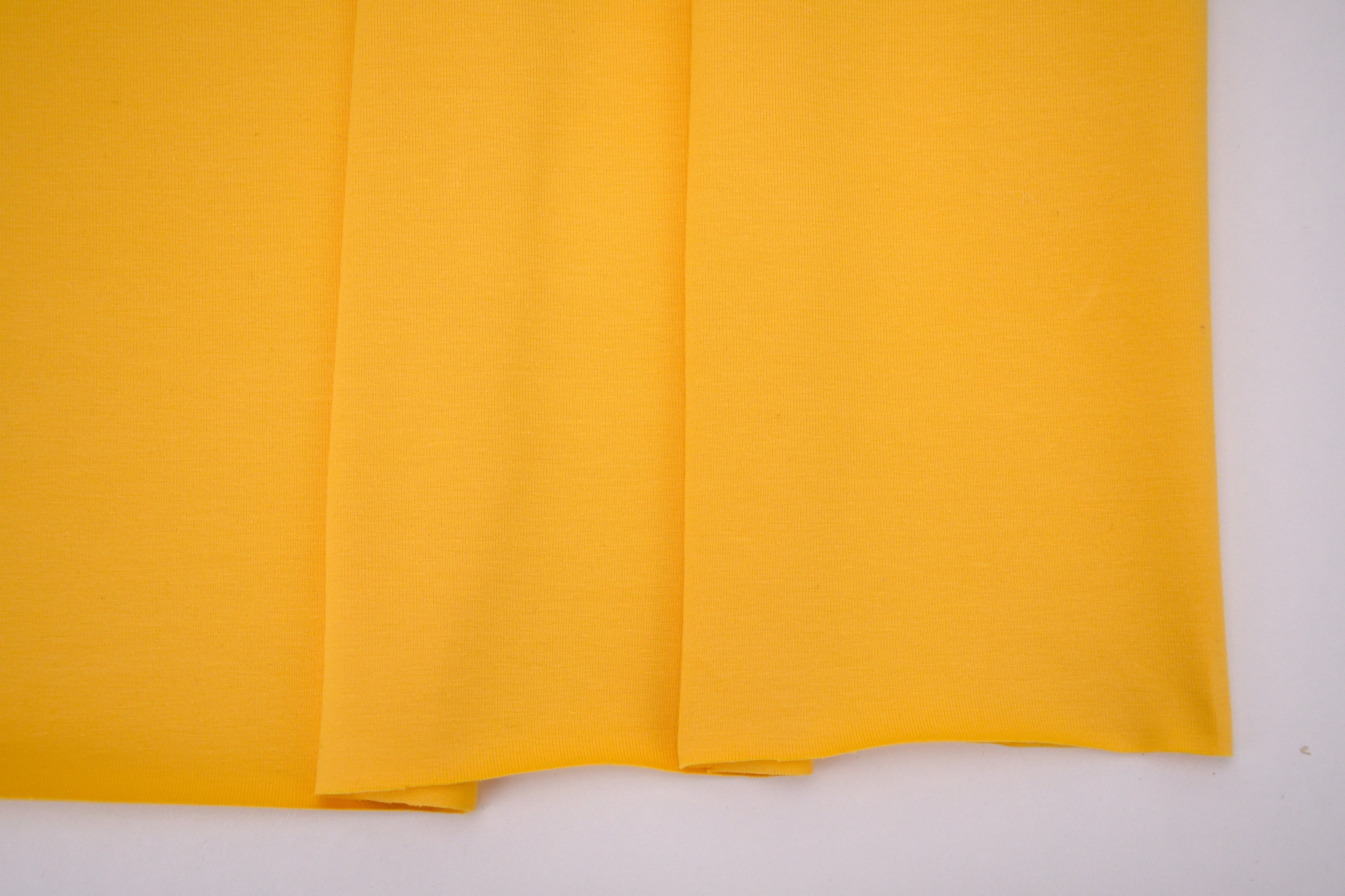 Single Jersey Knit Cotton Spandex Fabric - Bright Yellow