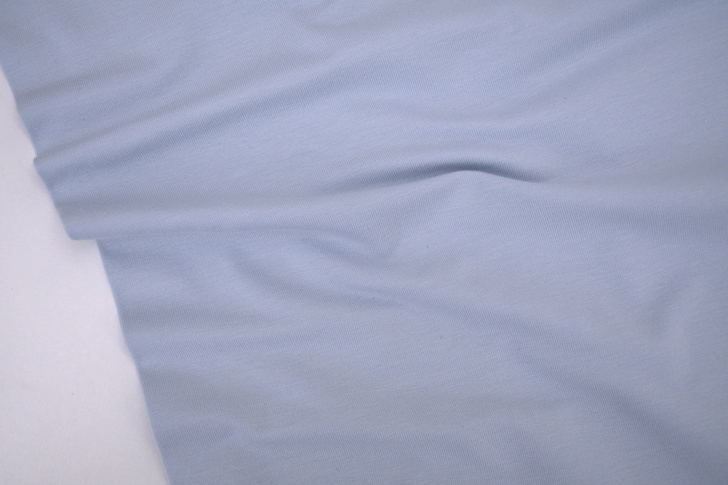 Single Jersey Knit Cotton Spandex Fabric - Cloud Blue