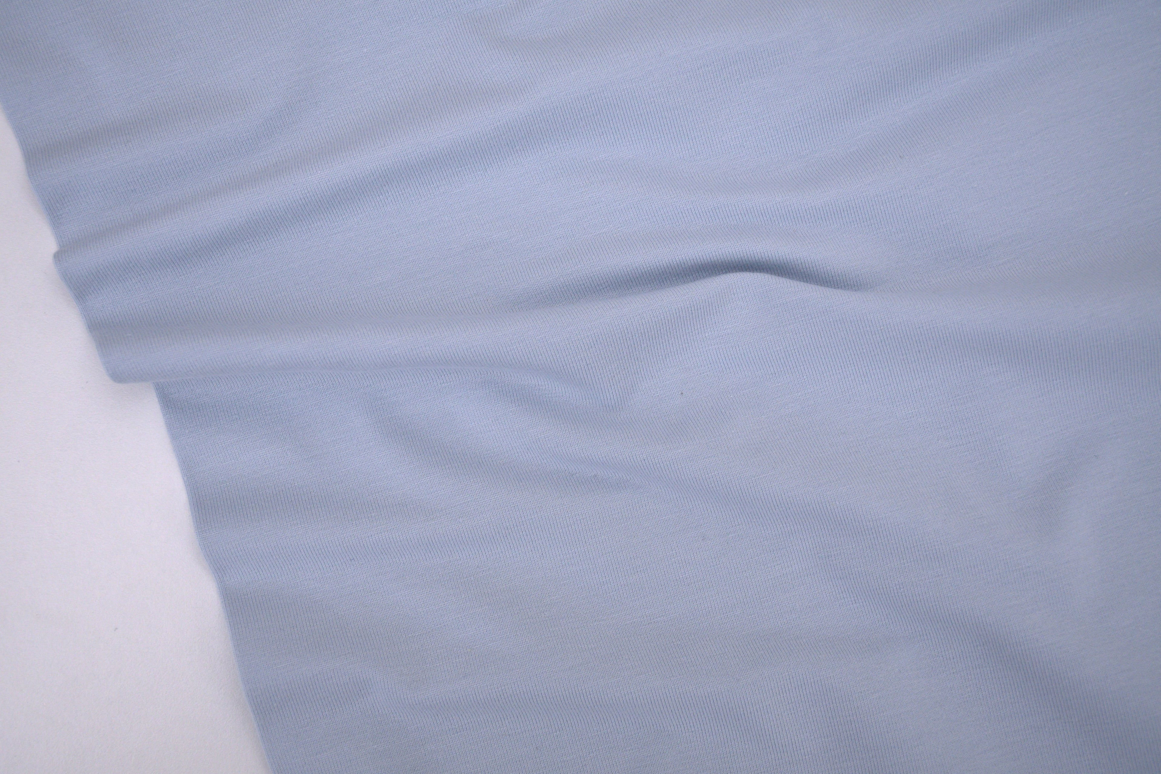 Single Jersey Knit Cotton Spandex Fabric - Cloud Blue