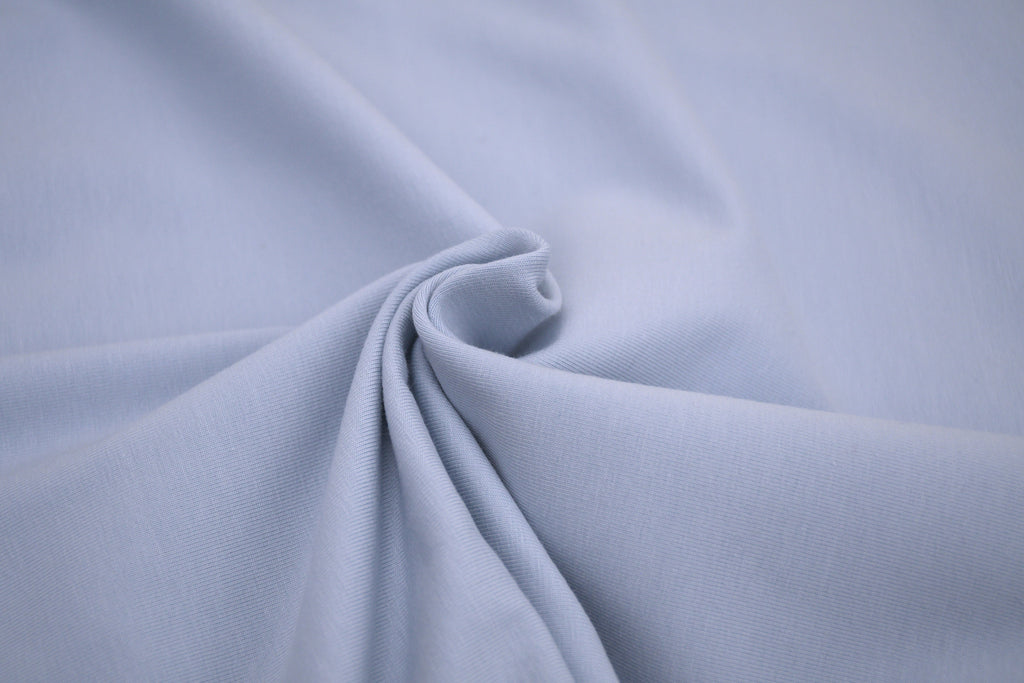 Single Jersey Knit Cotton Spandex Fabric - Cloud Blue