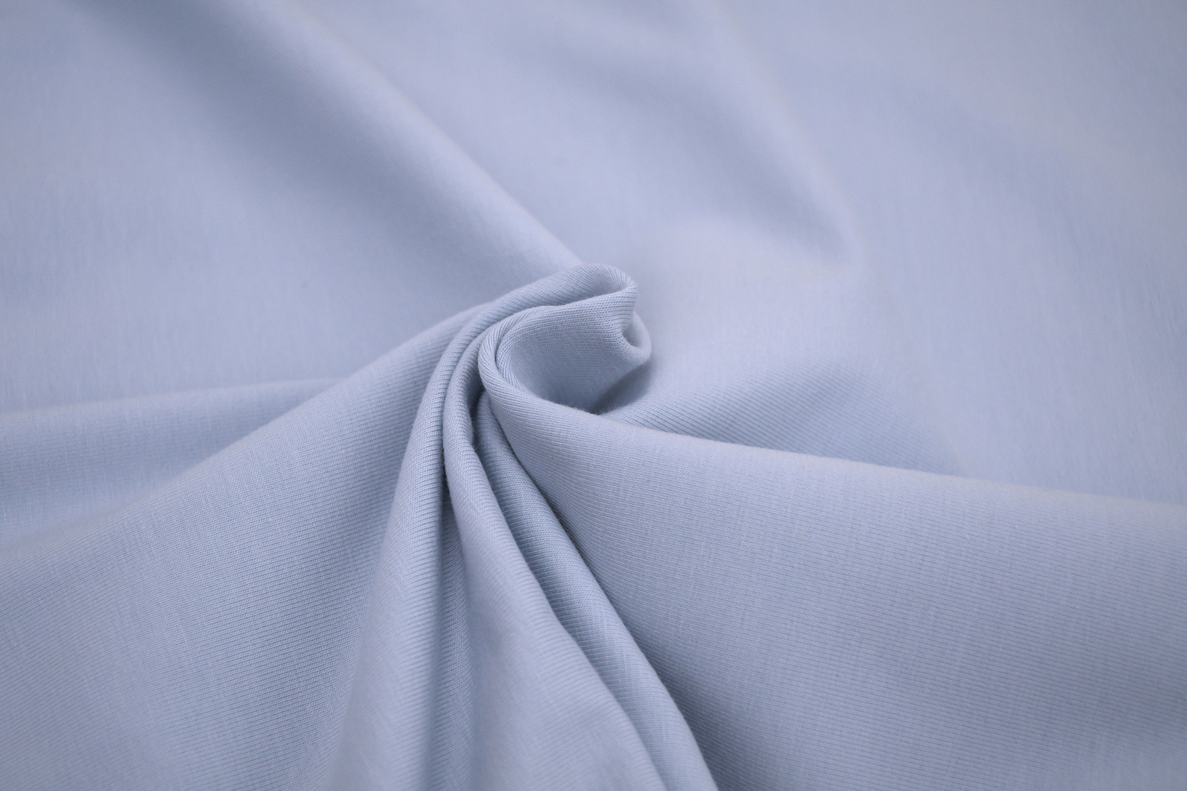 Single Jersey Knit Cotton Spandex Fabric - Cloud Blue
